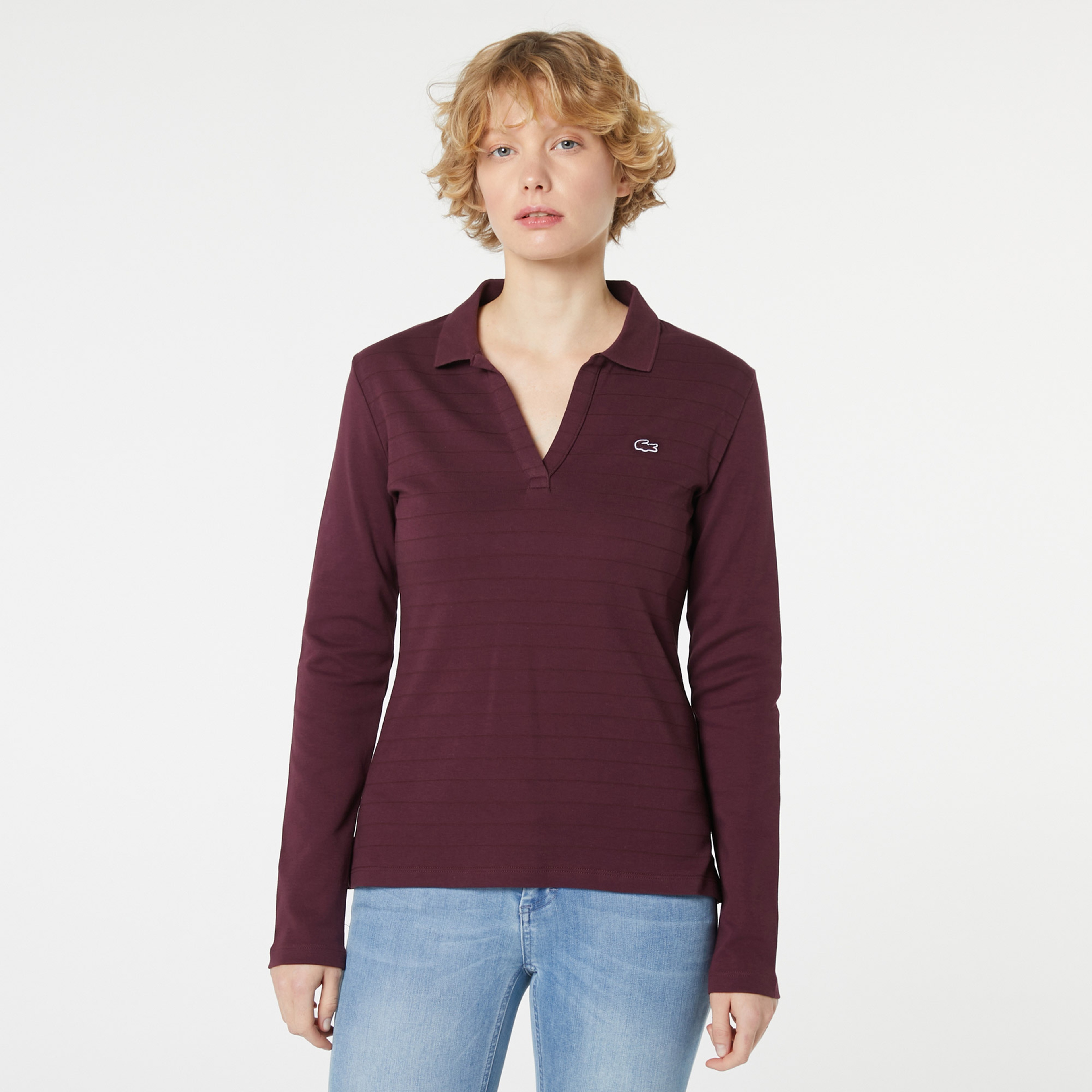 Lacoste Kadın Bordo Triko Elbise