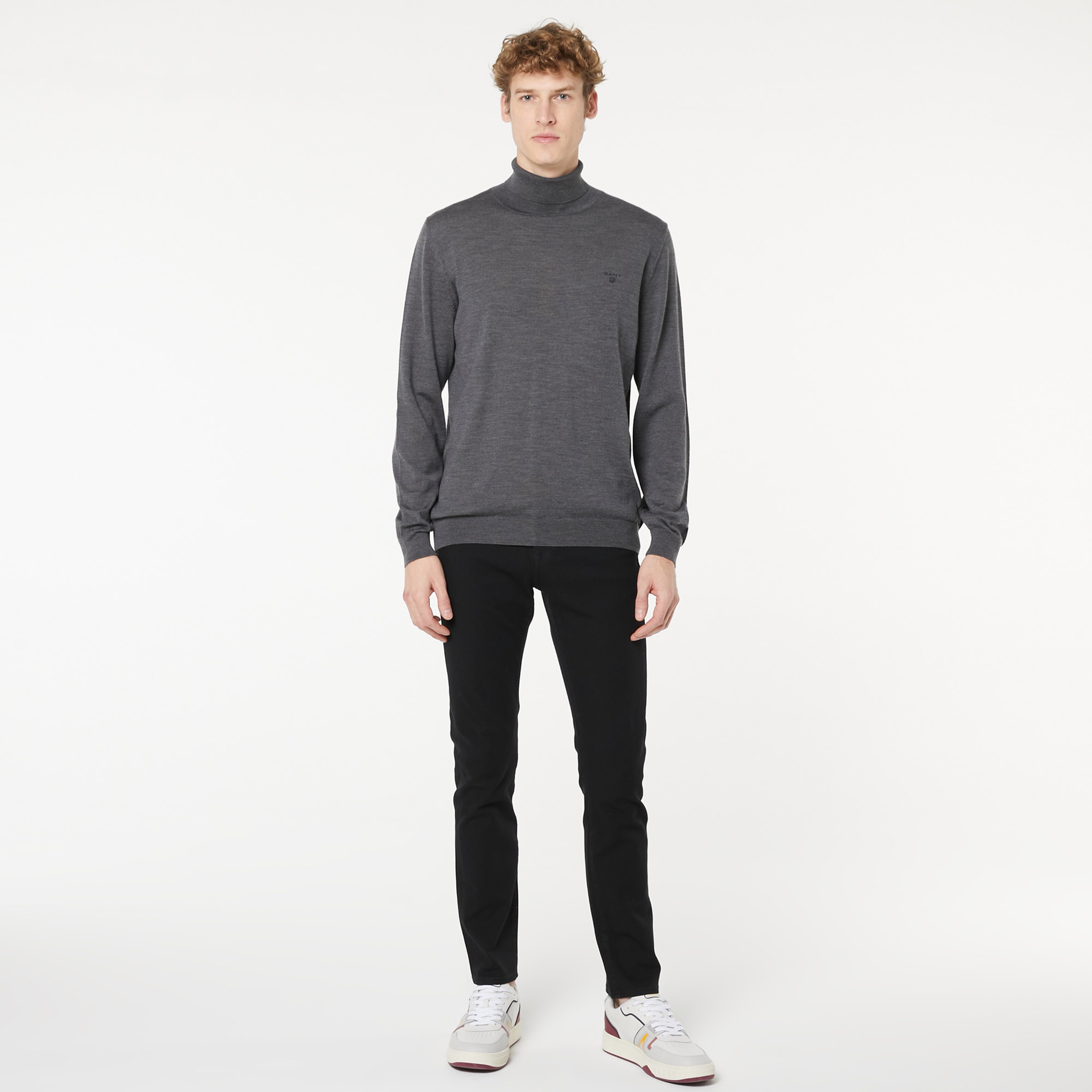 GANT Erkek Gri Regular Fit Yün Triko