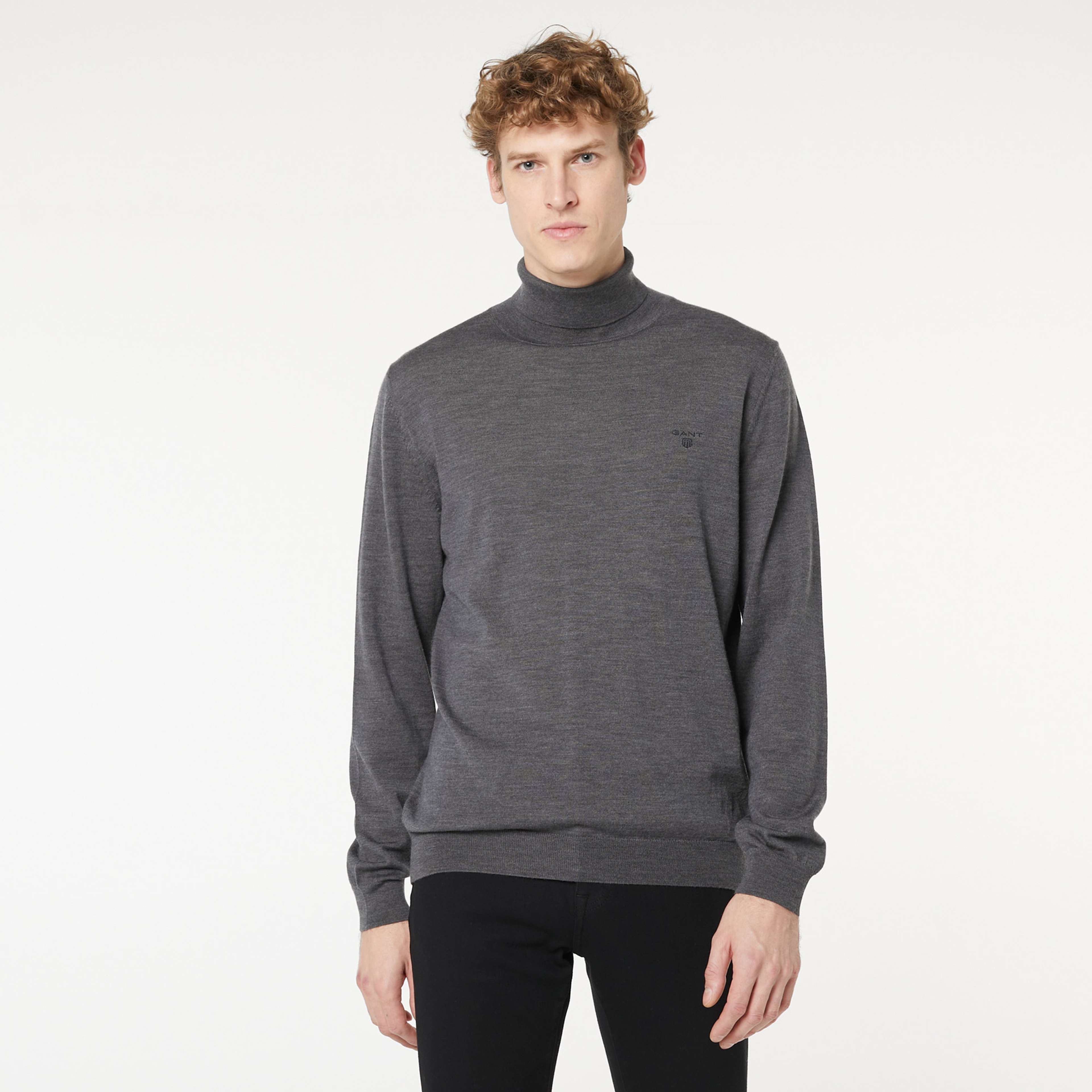 GANT Erkek Gri Regular Fit Yün Triko