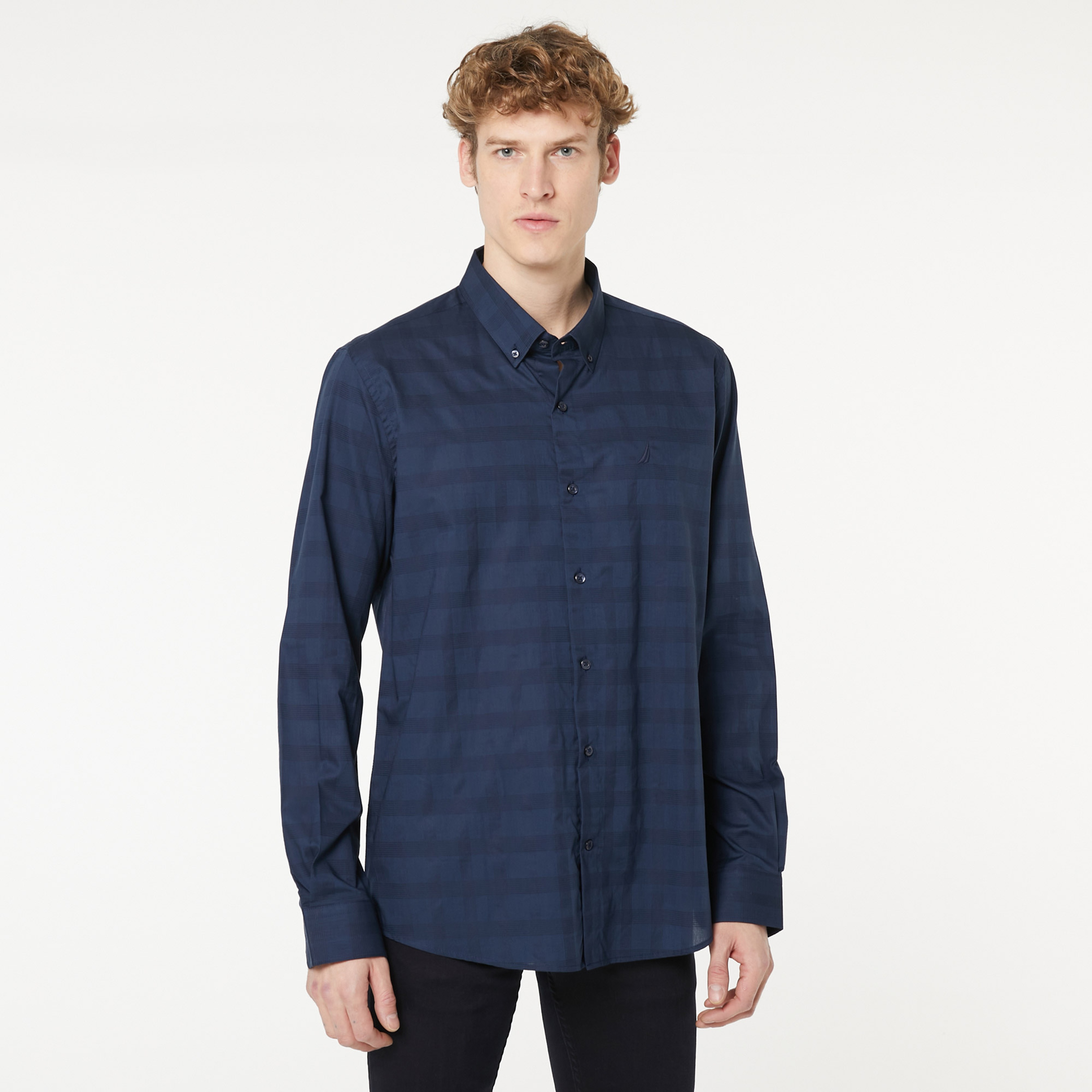 NAUTICA ERKEK LACİVERT SLIM FIT GÖMLEK