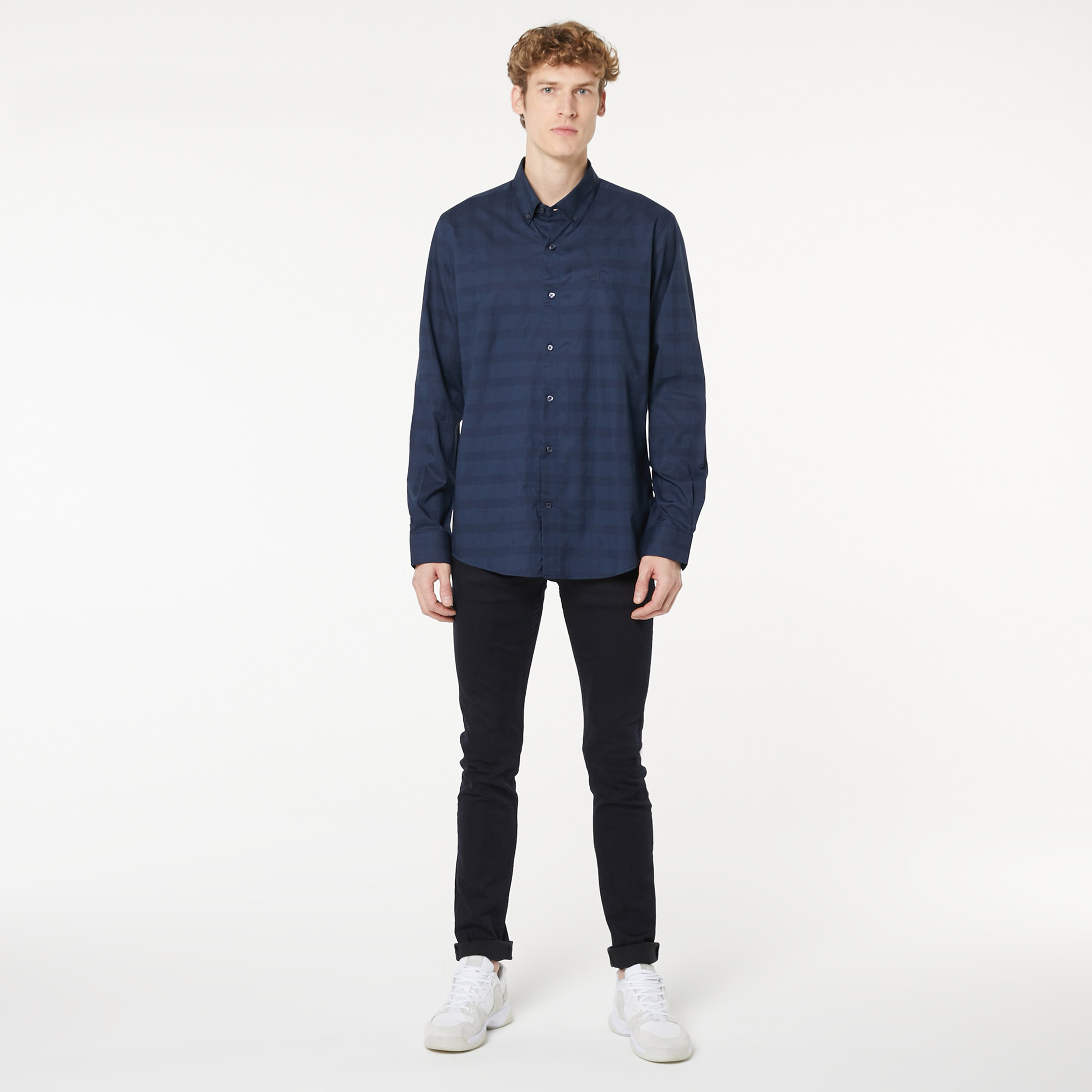 NAUTICA ERKEK LACİVERT SLIM FIT GÖMLEK