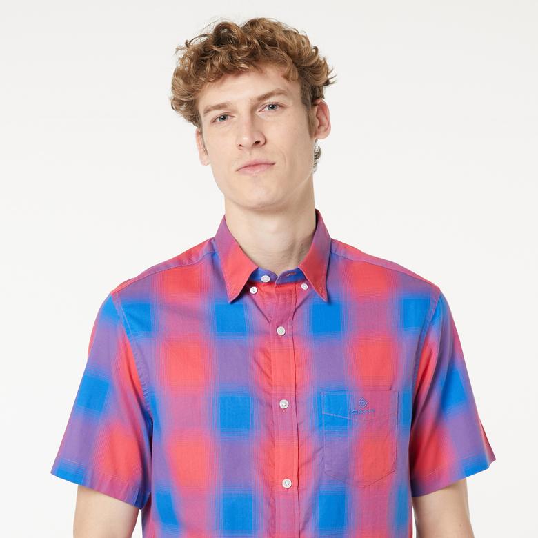 Gant Erkek Kırmızı Kareli Regular Fit Gömlek