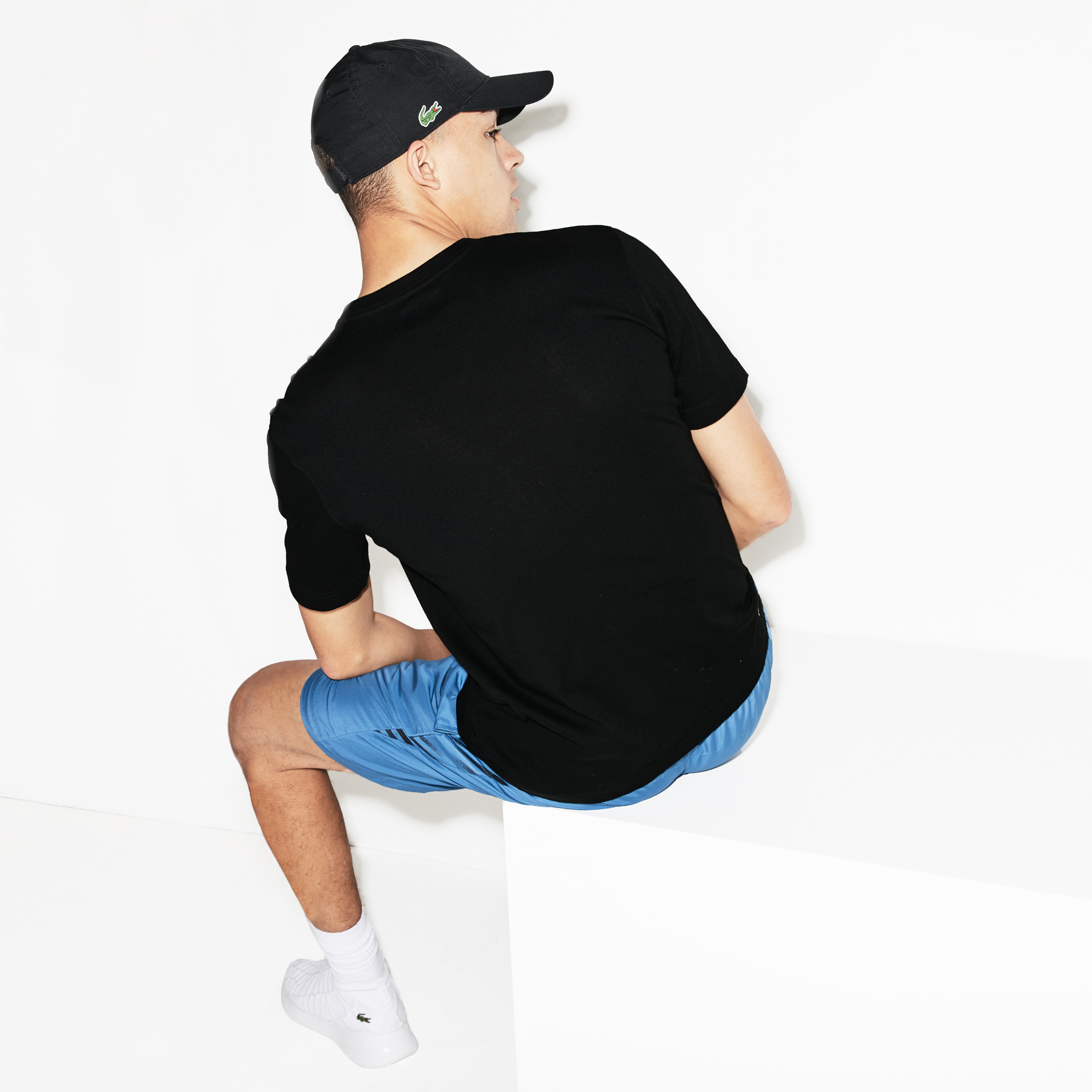 Lacoste SPORT Erkek Regular Fit Bisiklet Yaka Siyah T-Shirt