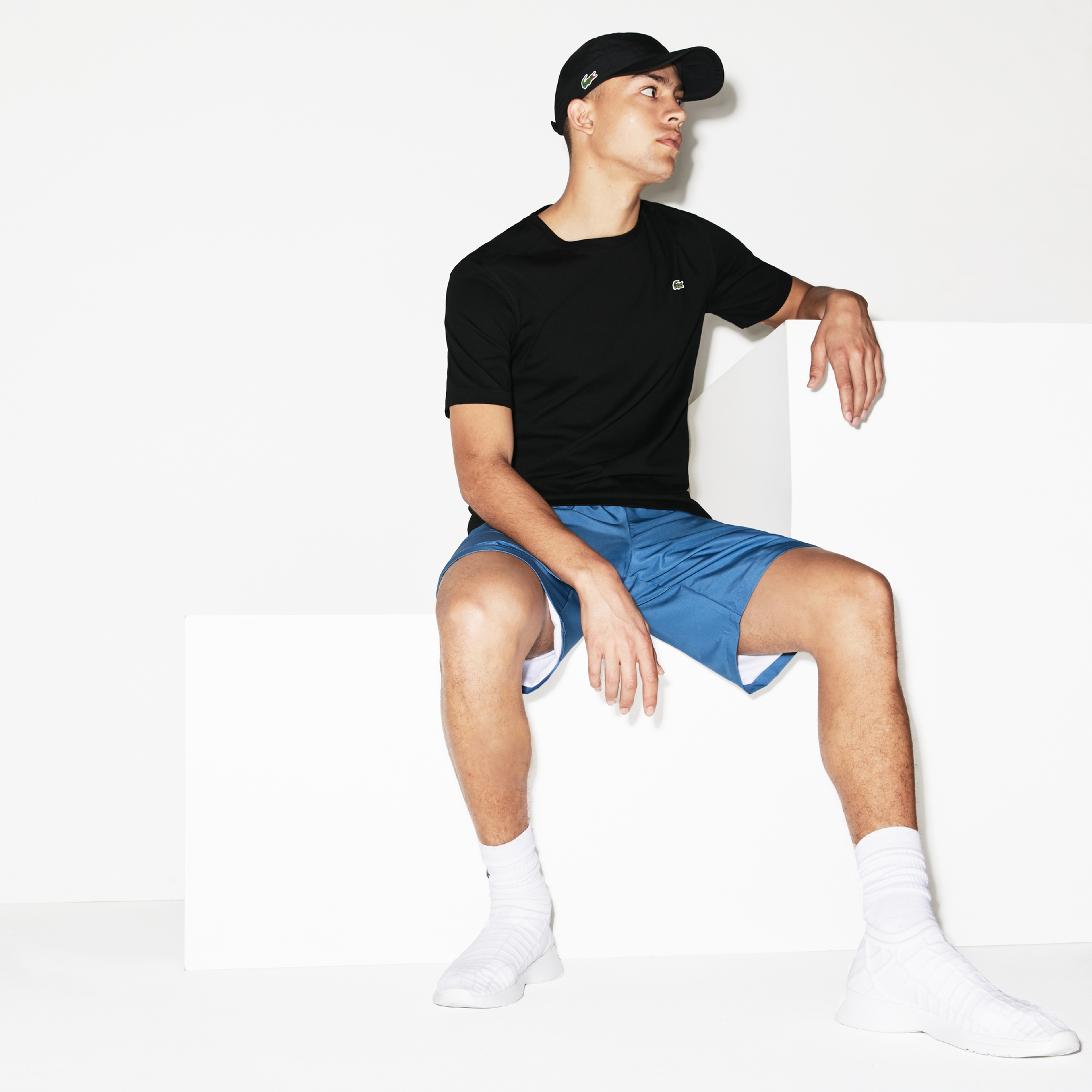 Lacoste SPORT Erkek Regular Fit Bisiklet Yaka Siyah T-Shirt