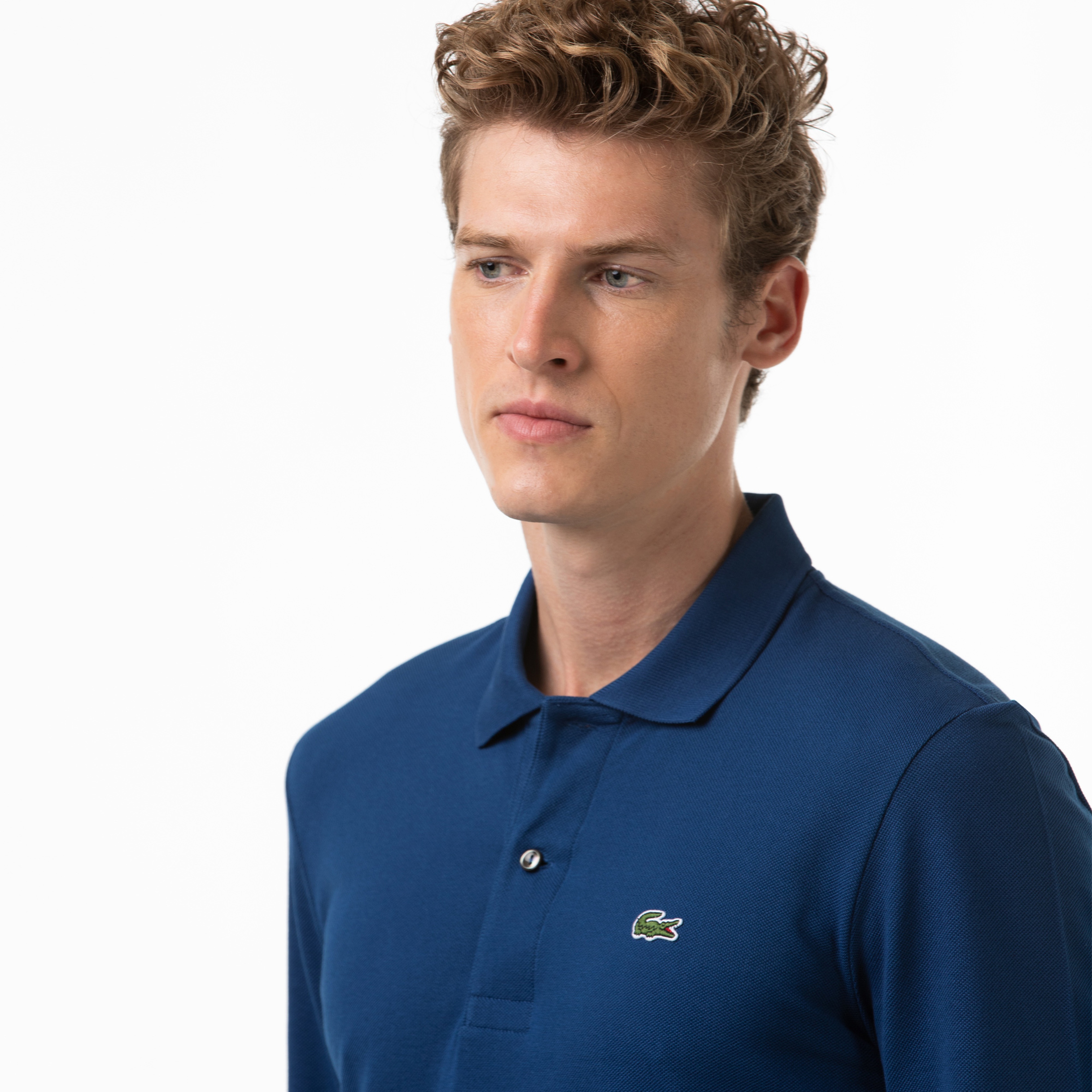 L.12.12 Erkek Classic Fit Uzun Kollu Lacivert Polo