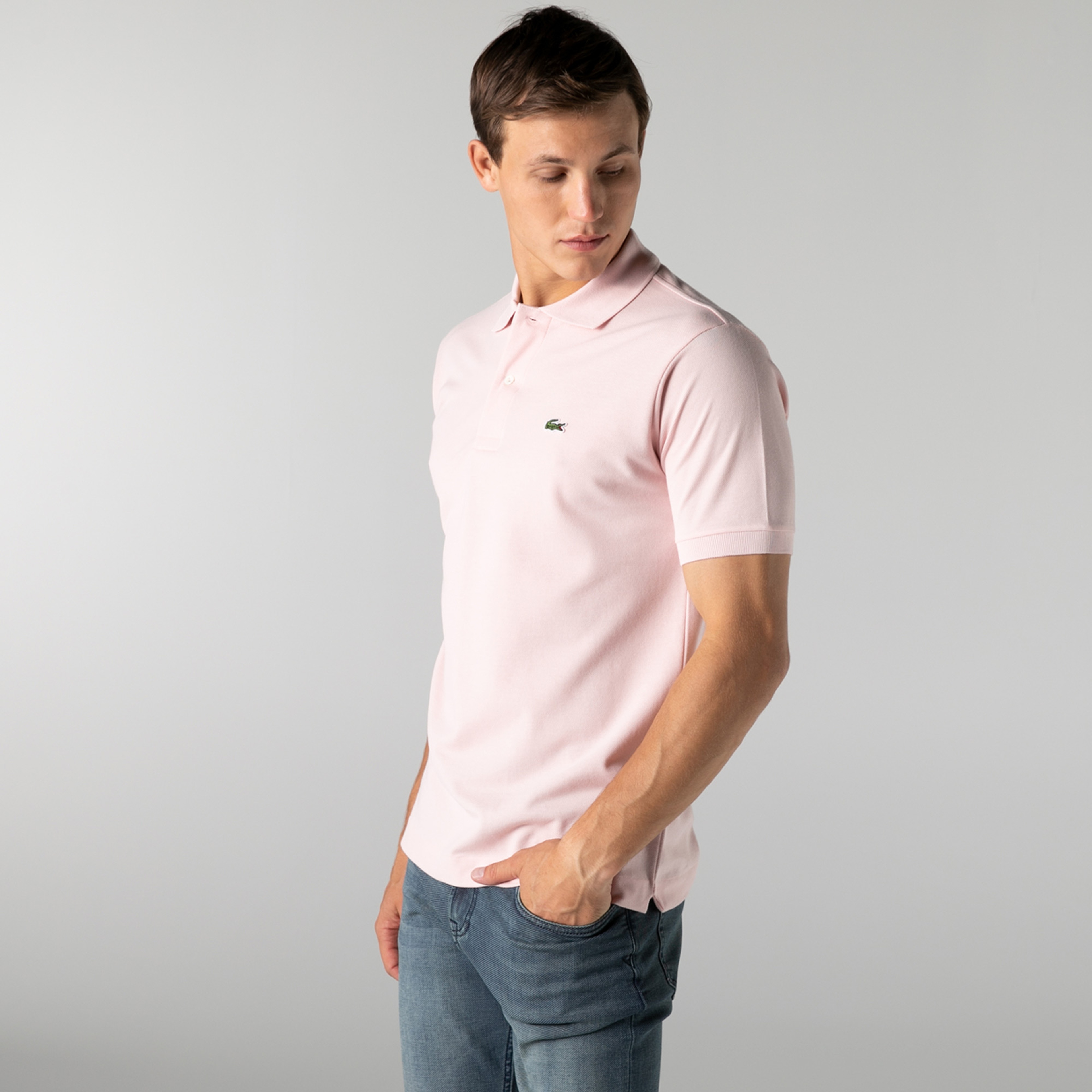 Lacoste Erkek Classic Fit L1212 Açık Pembe Polo