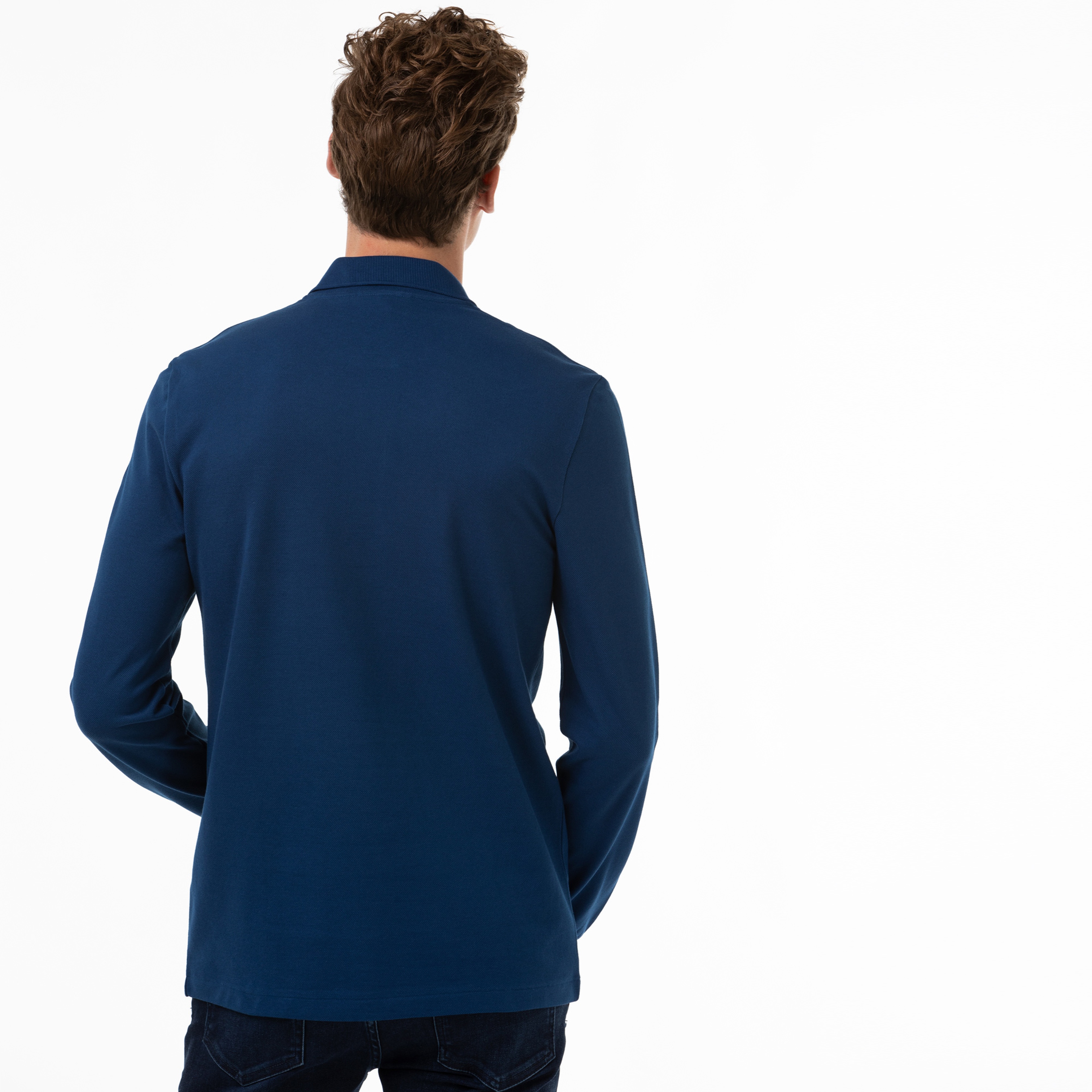 L.12.12 Erkek Classic Fit Uzun Kollu Lacivert Polo