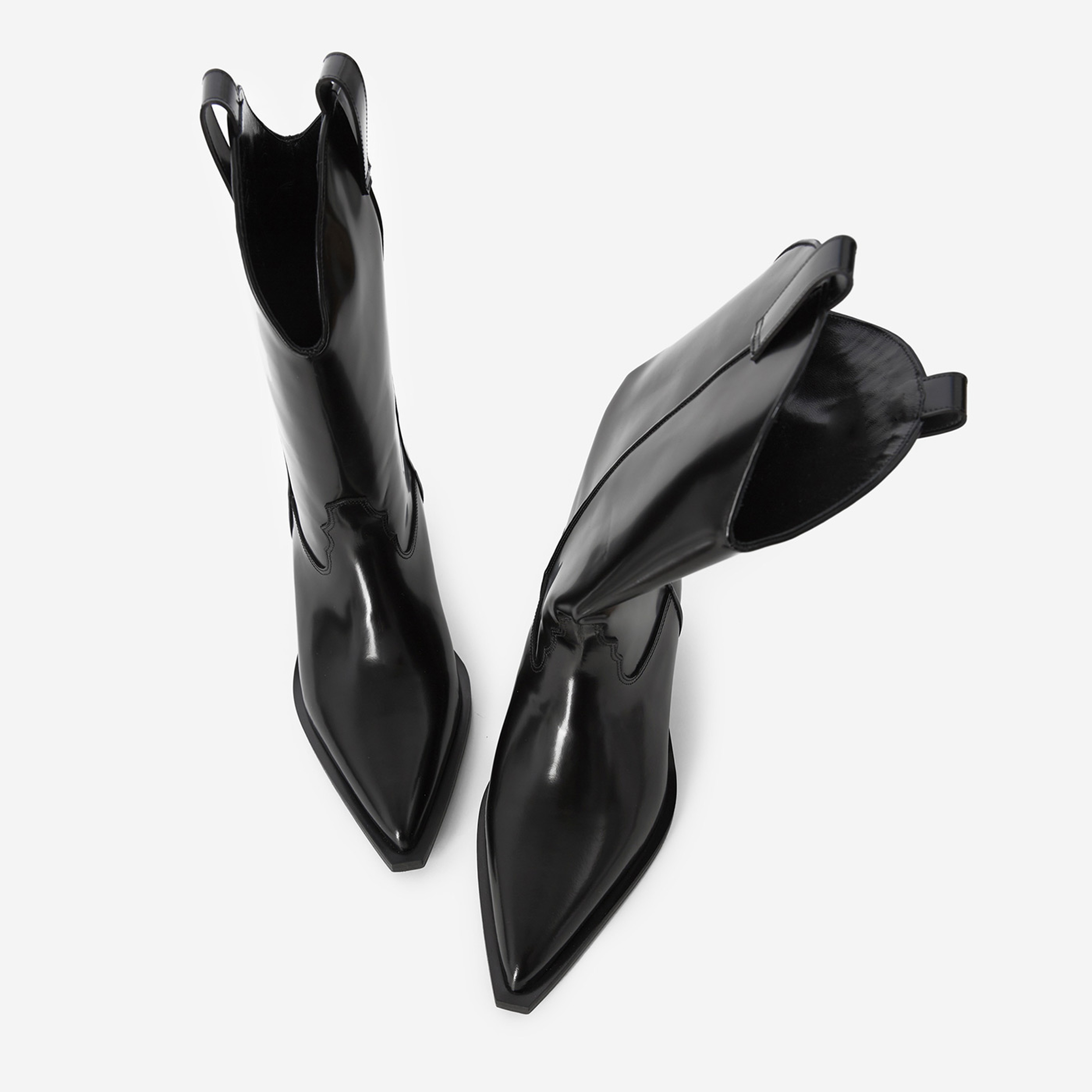 PARLAK DERİ KADIN SİYAH BOT