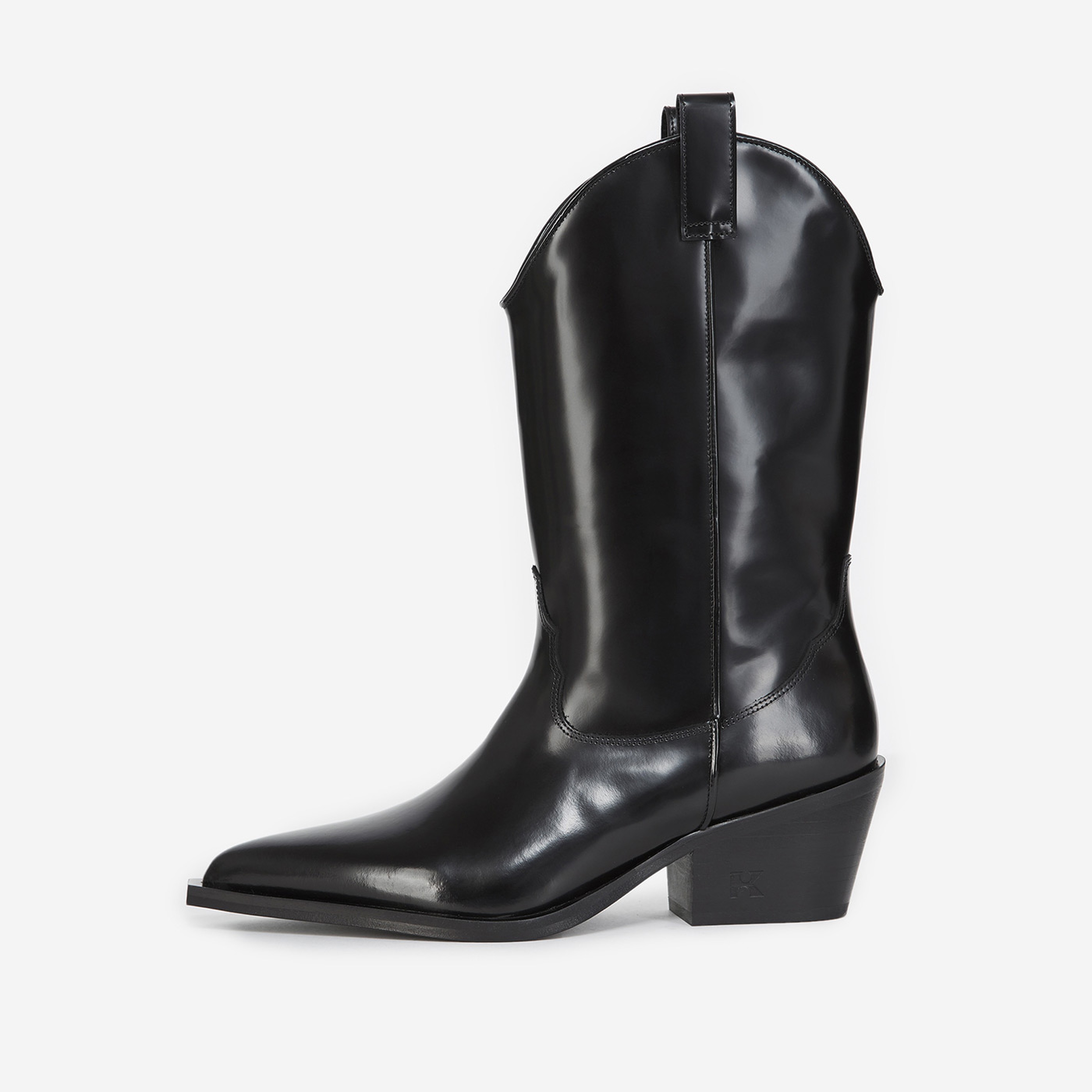 PARLAK DERİ KADIN SİYAH BOT