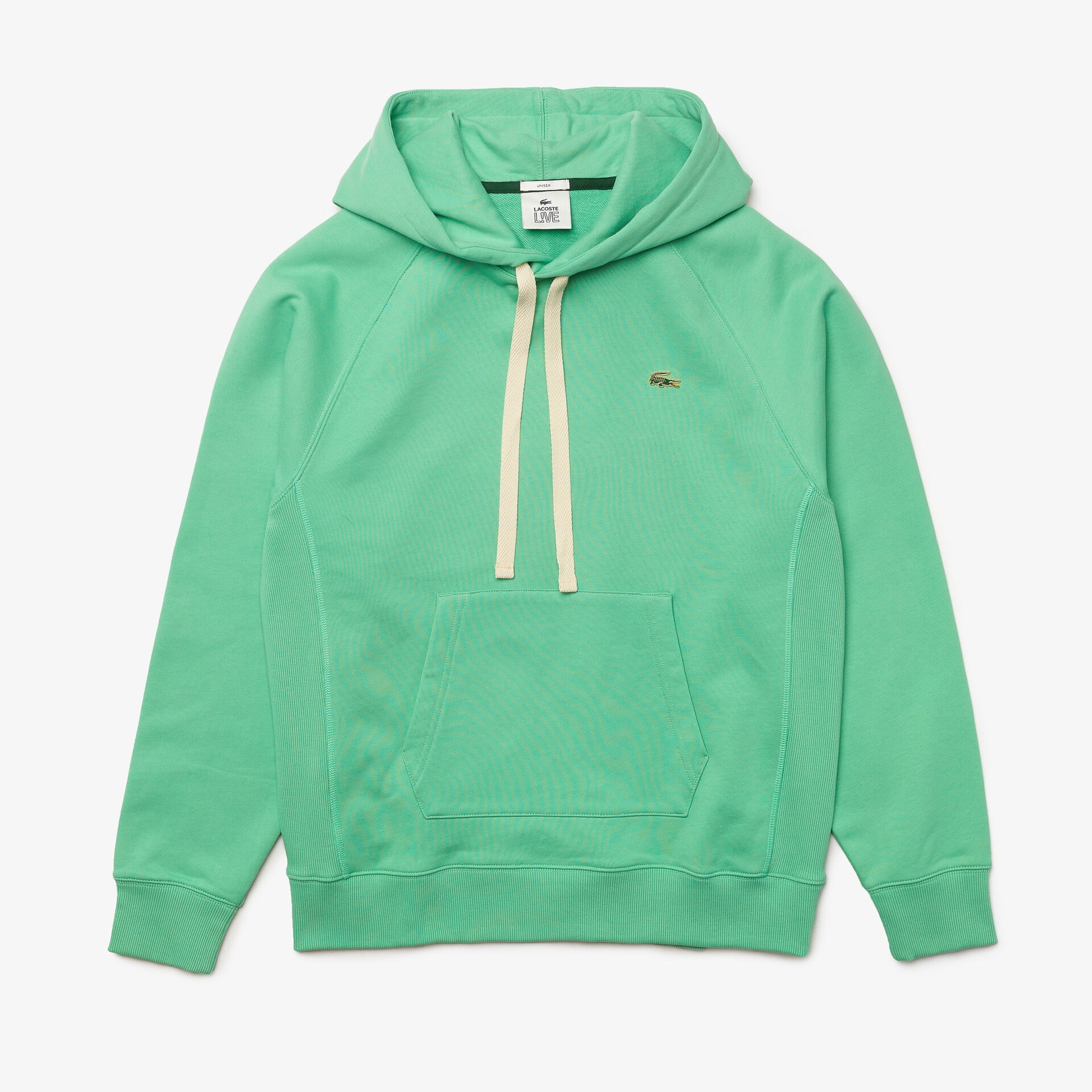 Lacoste L!ve Unisex Loose Fit Kapüşonlu Yeşil Sweatshirt