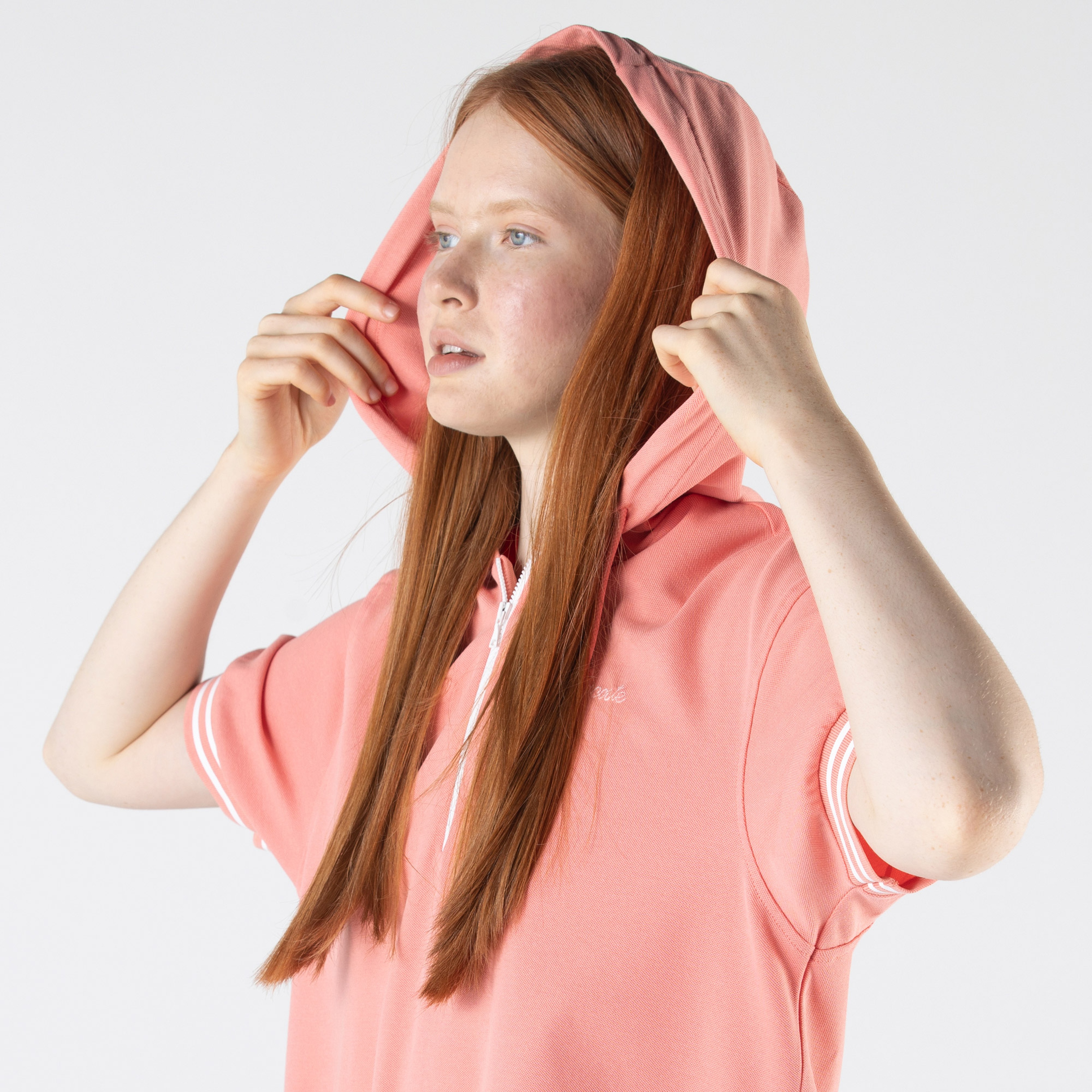 Lacoste Kadın Loose Fit Kapüşonlu Pembe Polo