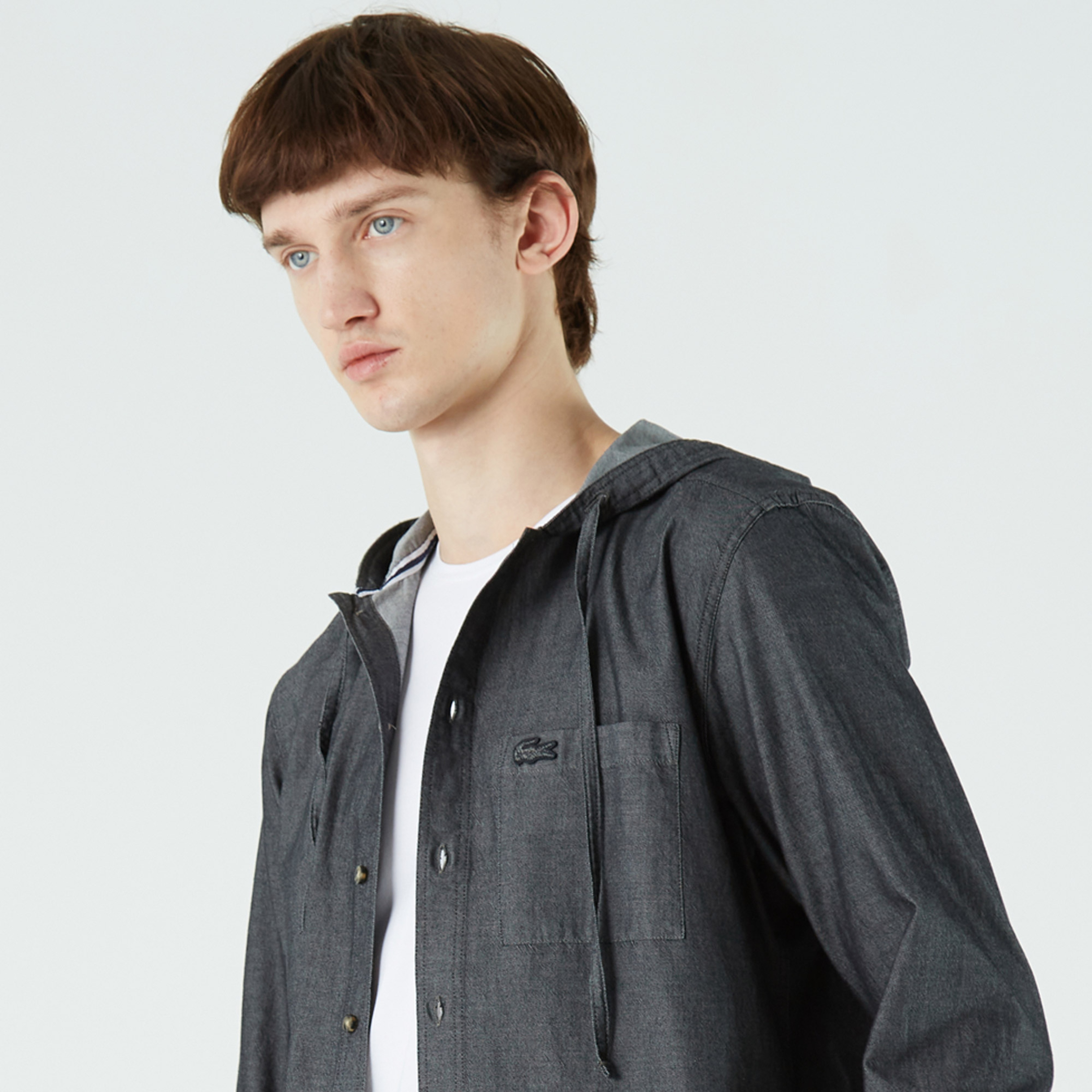 Lacoste Erkek Regular Fit Kapüşonlu Siyah Gömlek