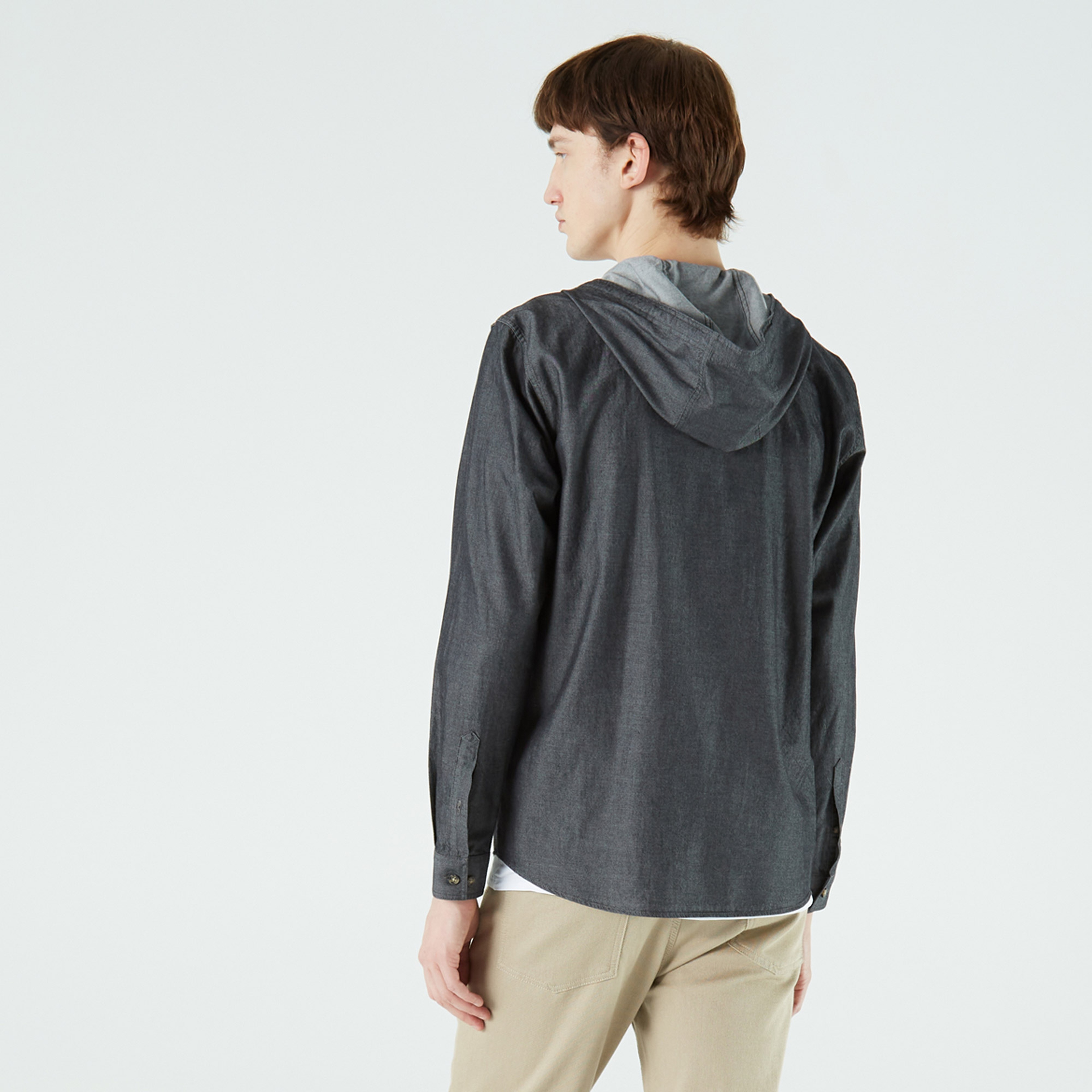 Lacoste Erkek Regular Fit Kapüşonlu Siyah Gömlek