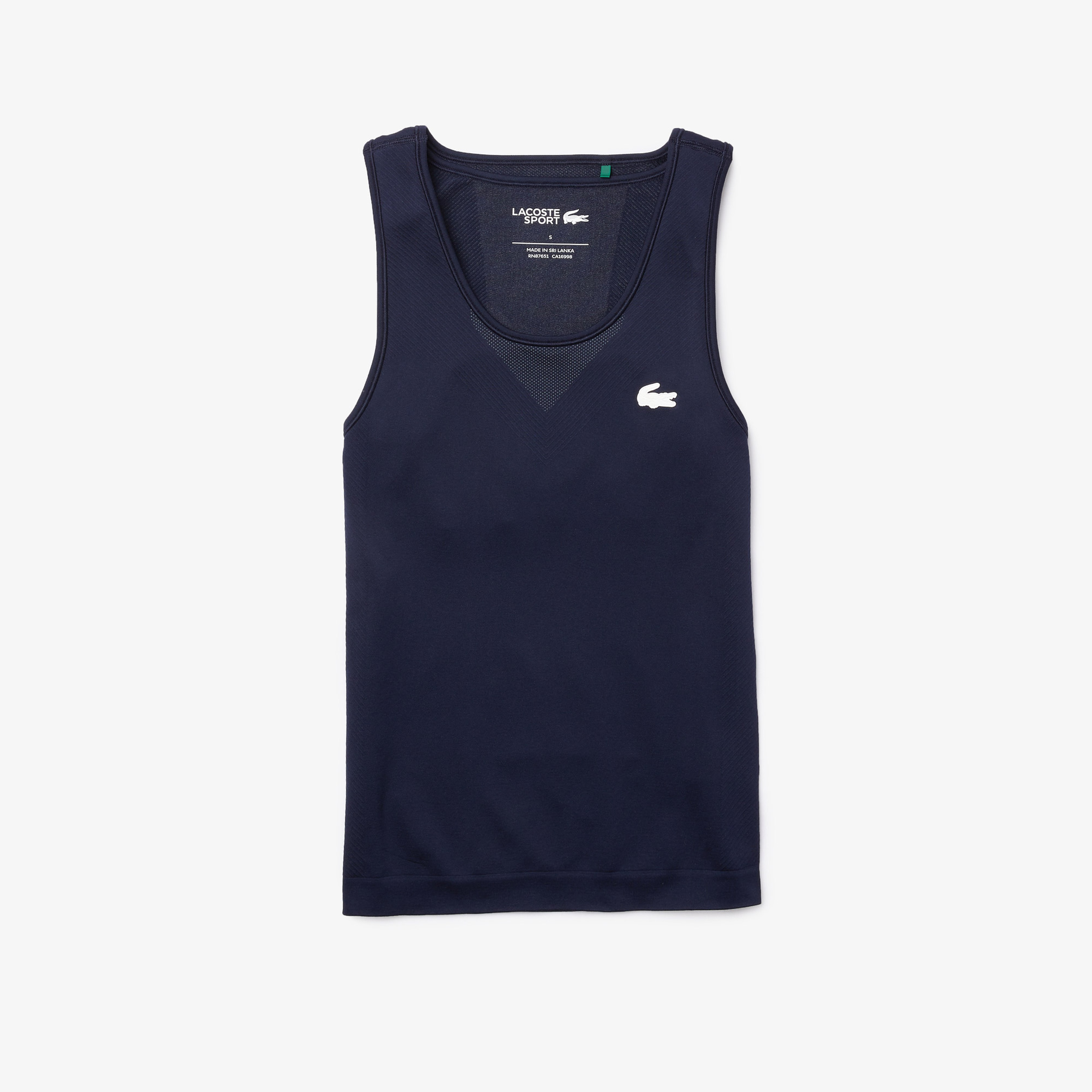 Lacoste Sport Kadın Kolsuz Bisiklet Yaka Baskılı Lacivert T-Shirt