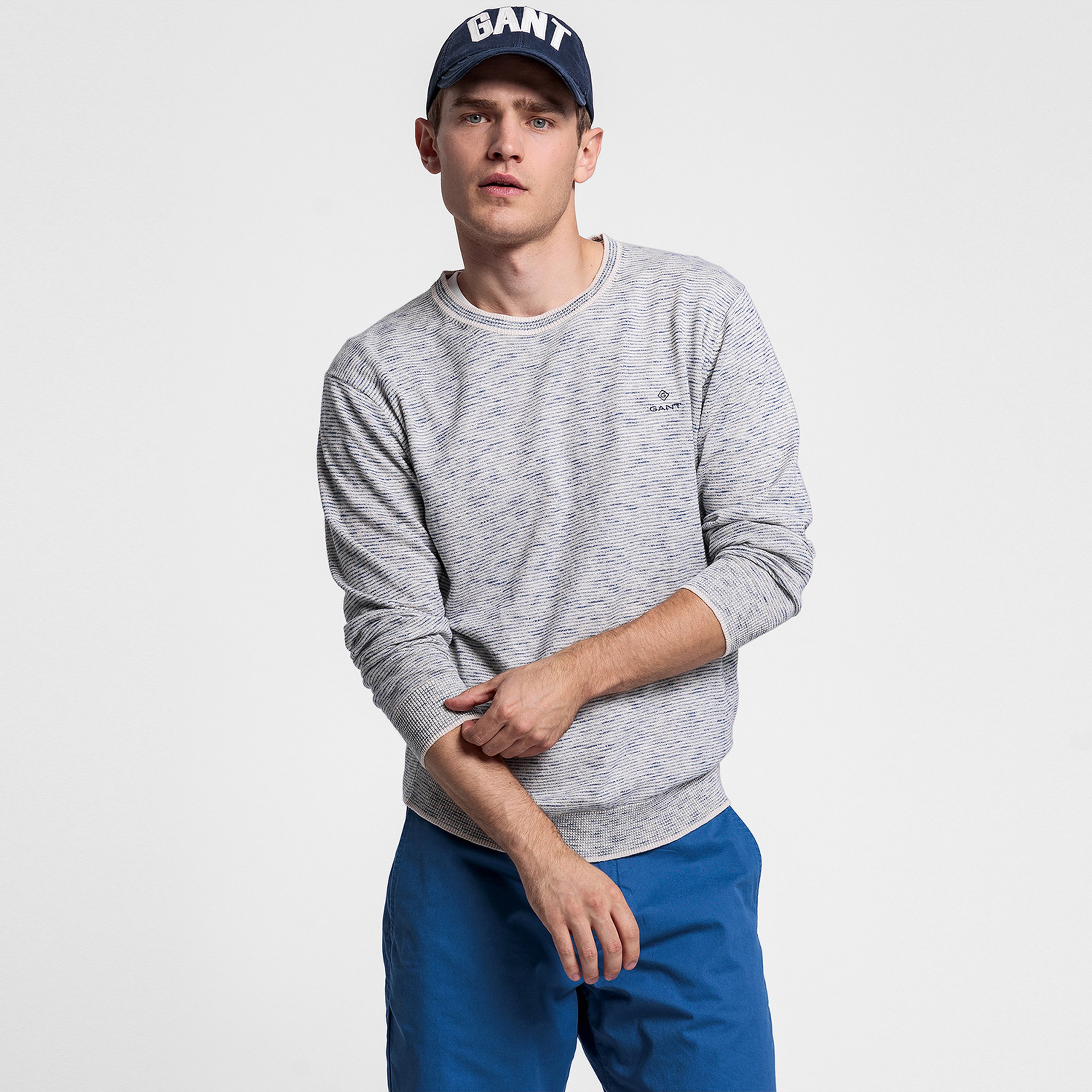GANT Erkek Mavi Triko Kazak