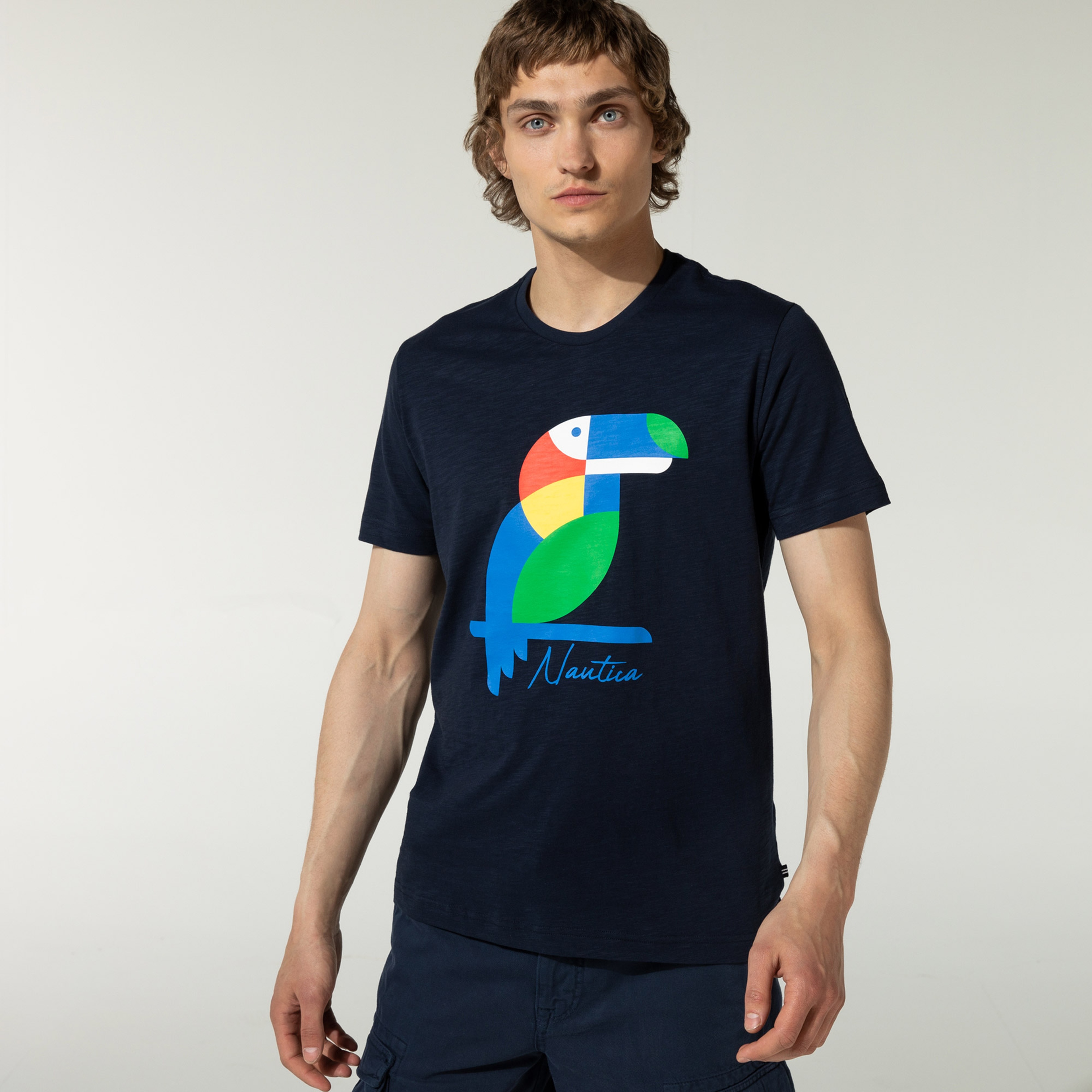 Nautica Erkek Lacivert Baskılı T-Shirt