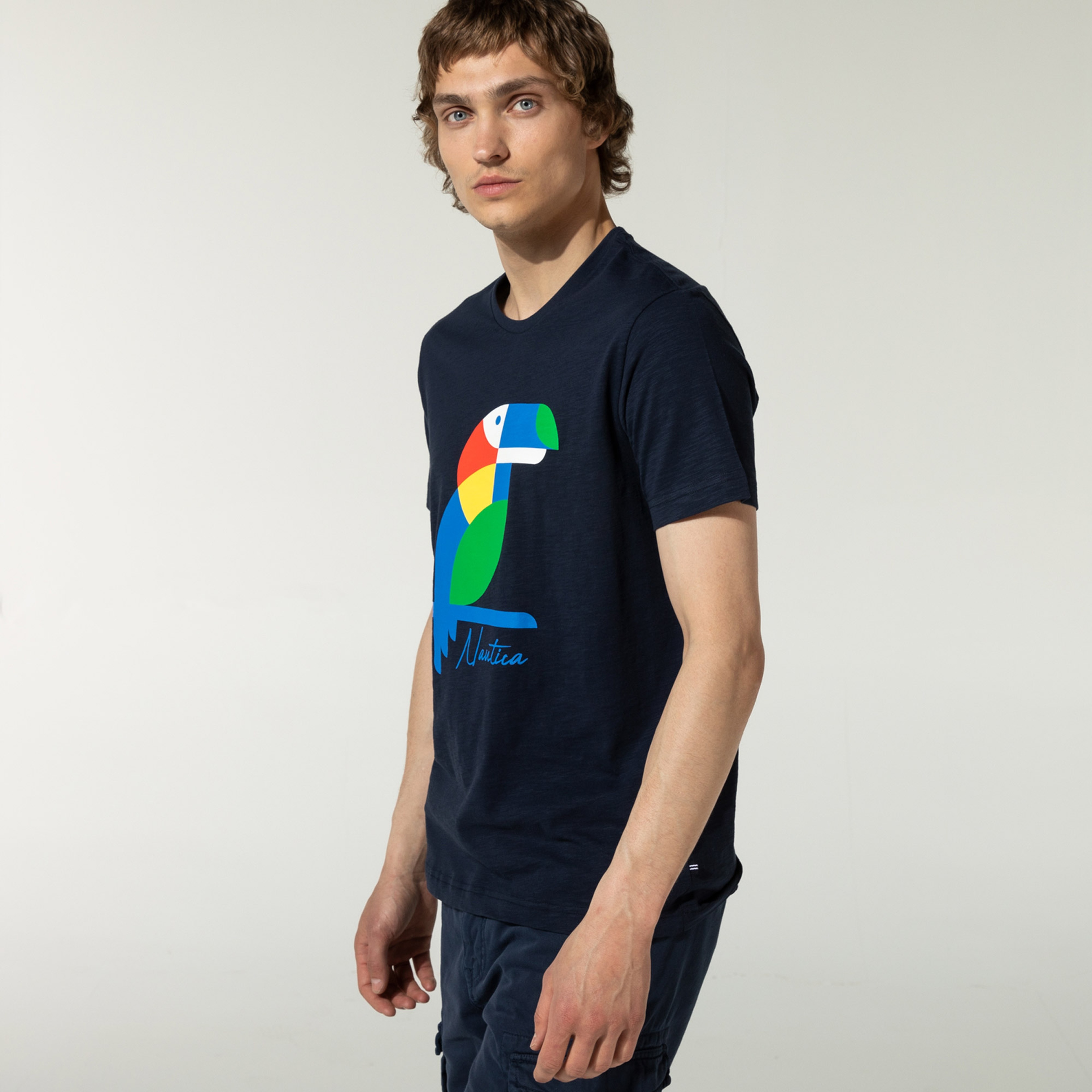 Nautica Erkek Lacivert Baskılı T-Shirt