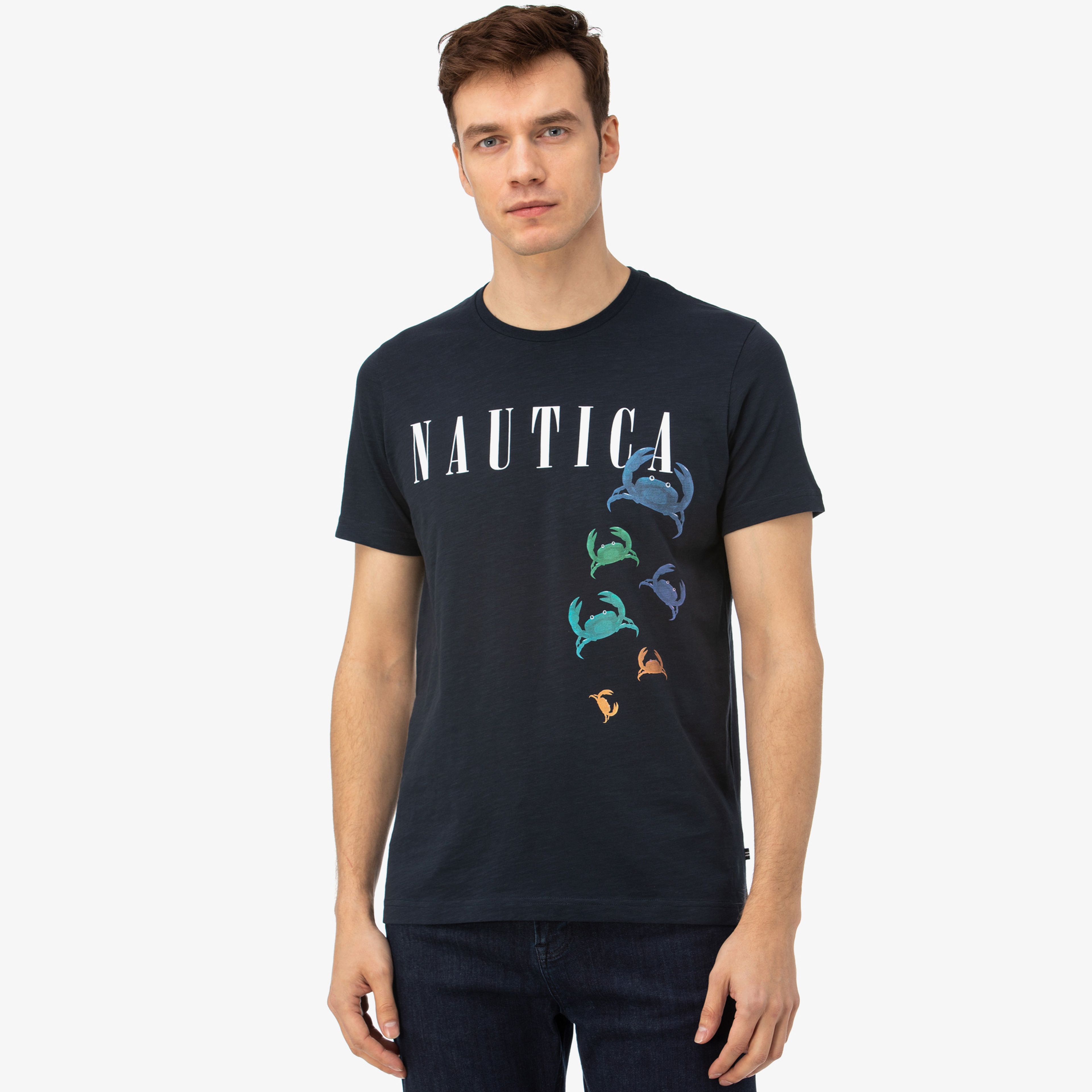 Nautica Erkek Lacivert Baskılı T-Shirt