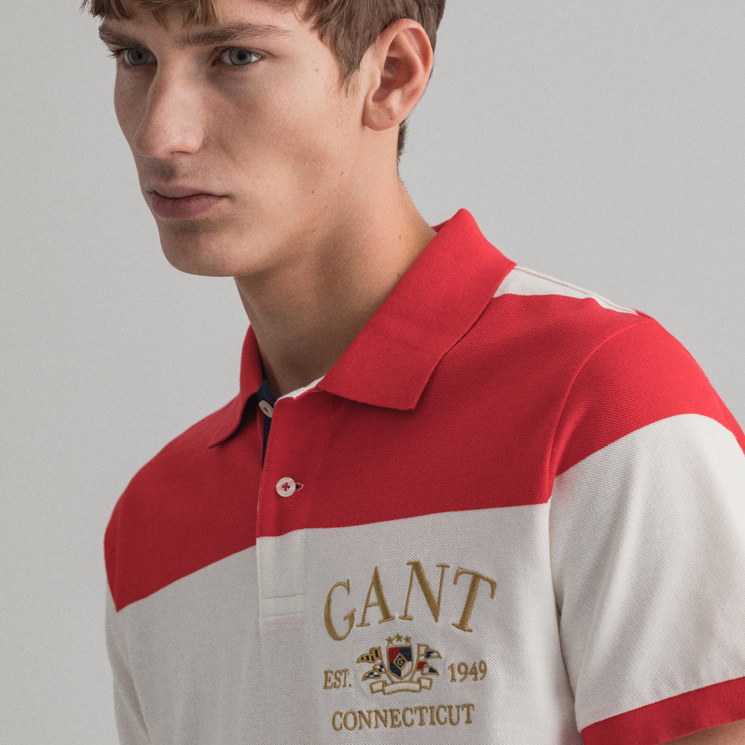 Gant Erkek Çizgili Kırmızı Polo