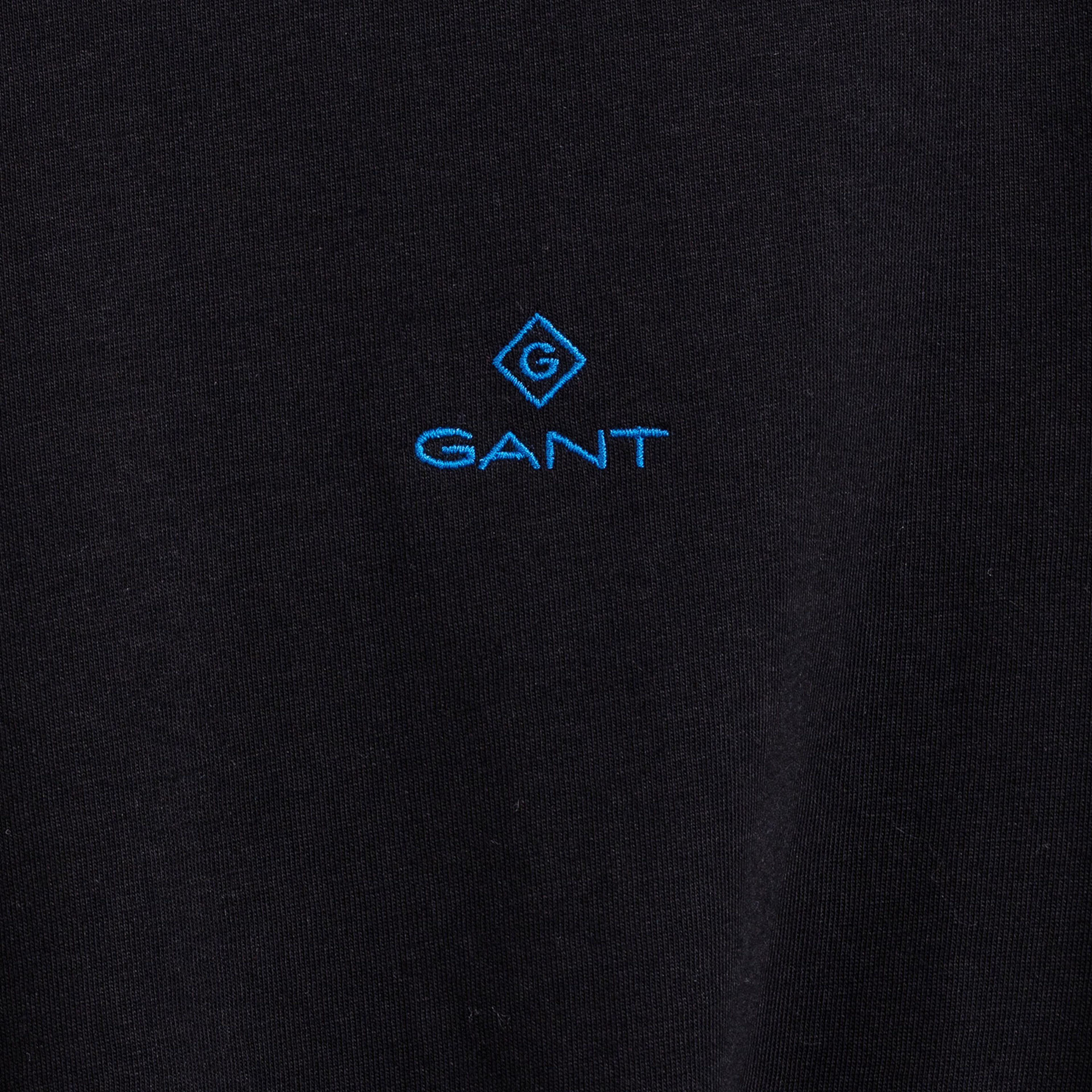 GANT Erkek Siyah Regular Fit Bisiklet Yaka T-shirt