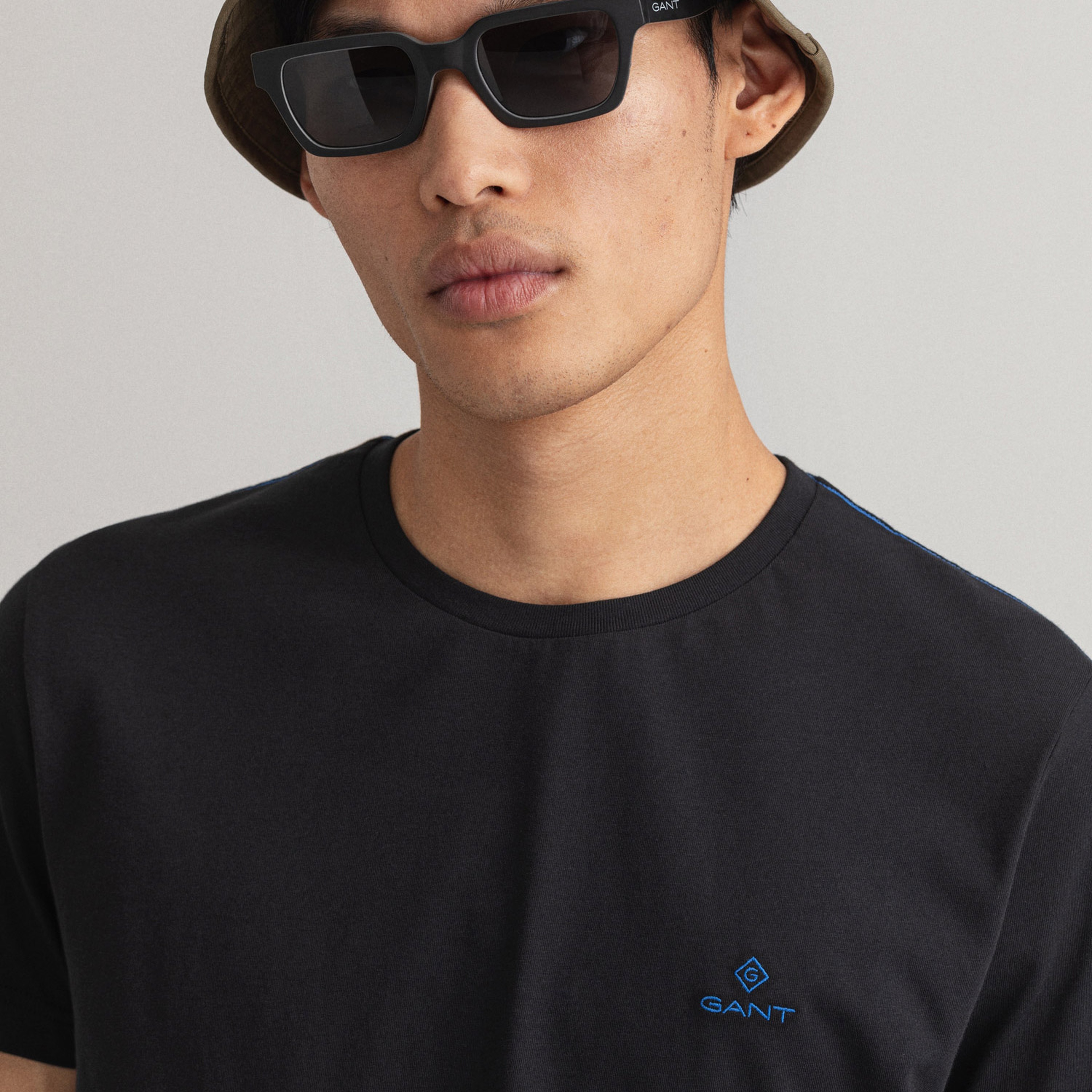 GANT Erkek Siyah Regular Fit Bisiklet Yaka T-shirt