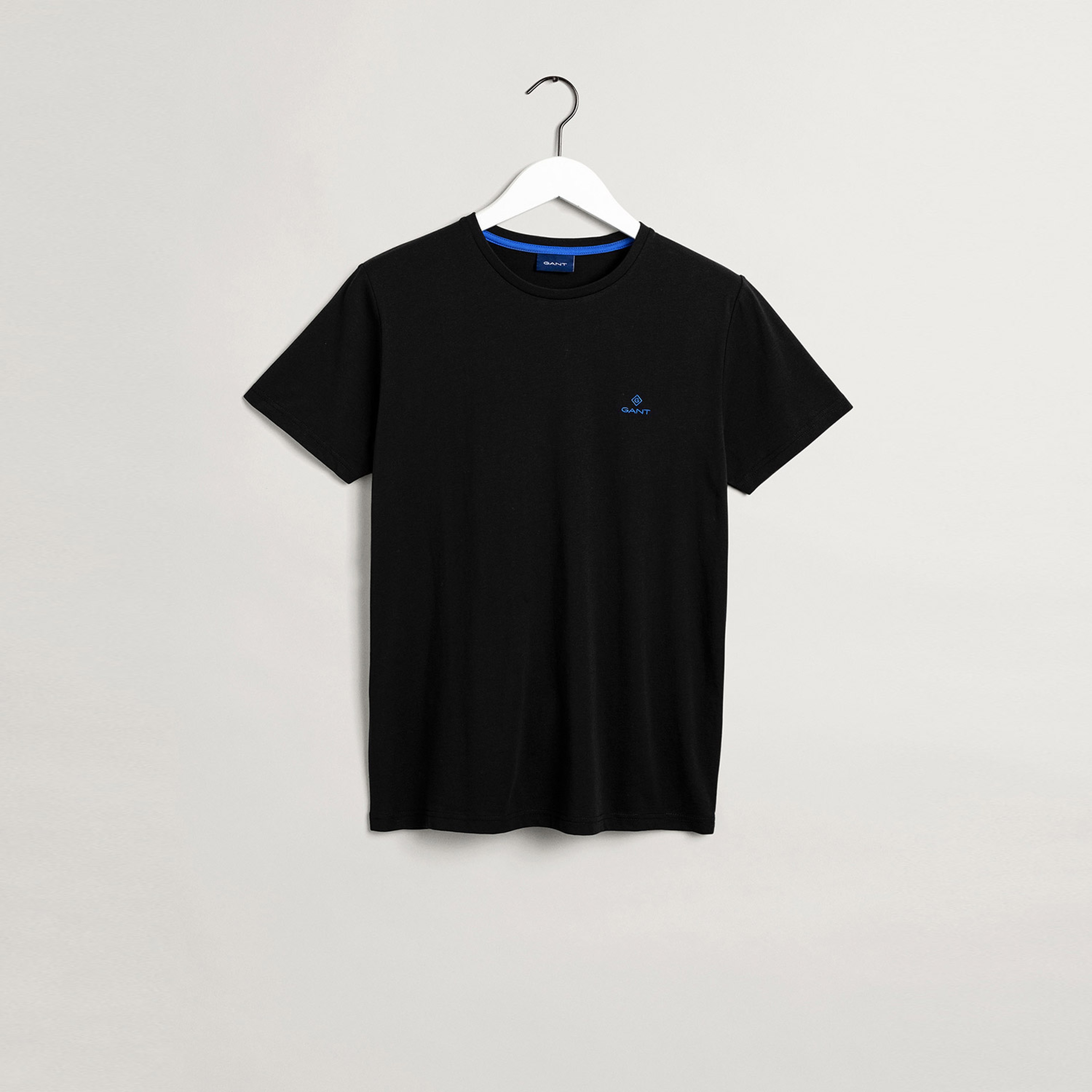 GANT Erkek Siyah Regular Fit Bisiklet Yaka T-shirt