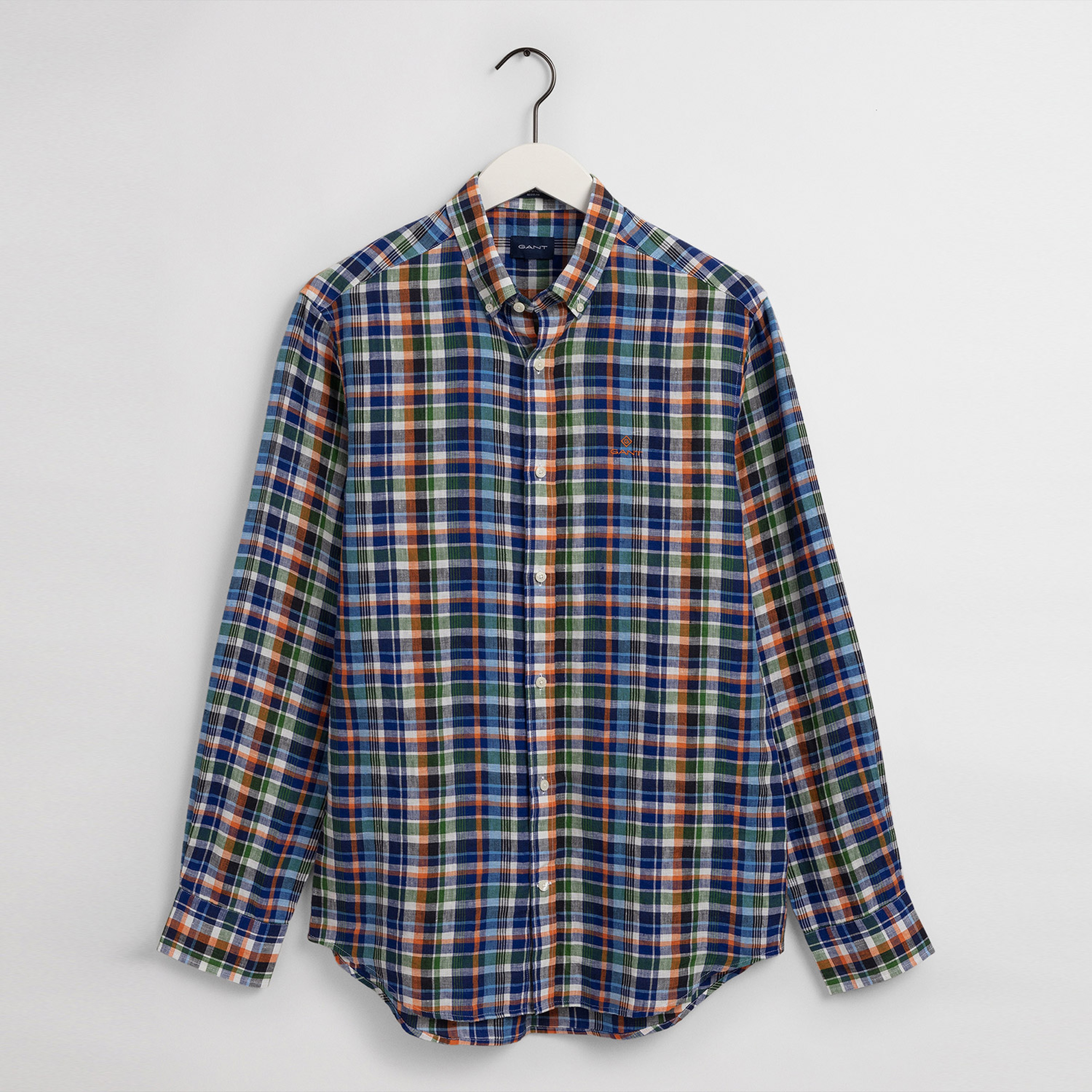 Gant Erkek Renkli Kareli Regular Fit Keten Gömlek