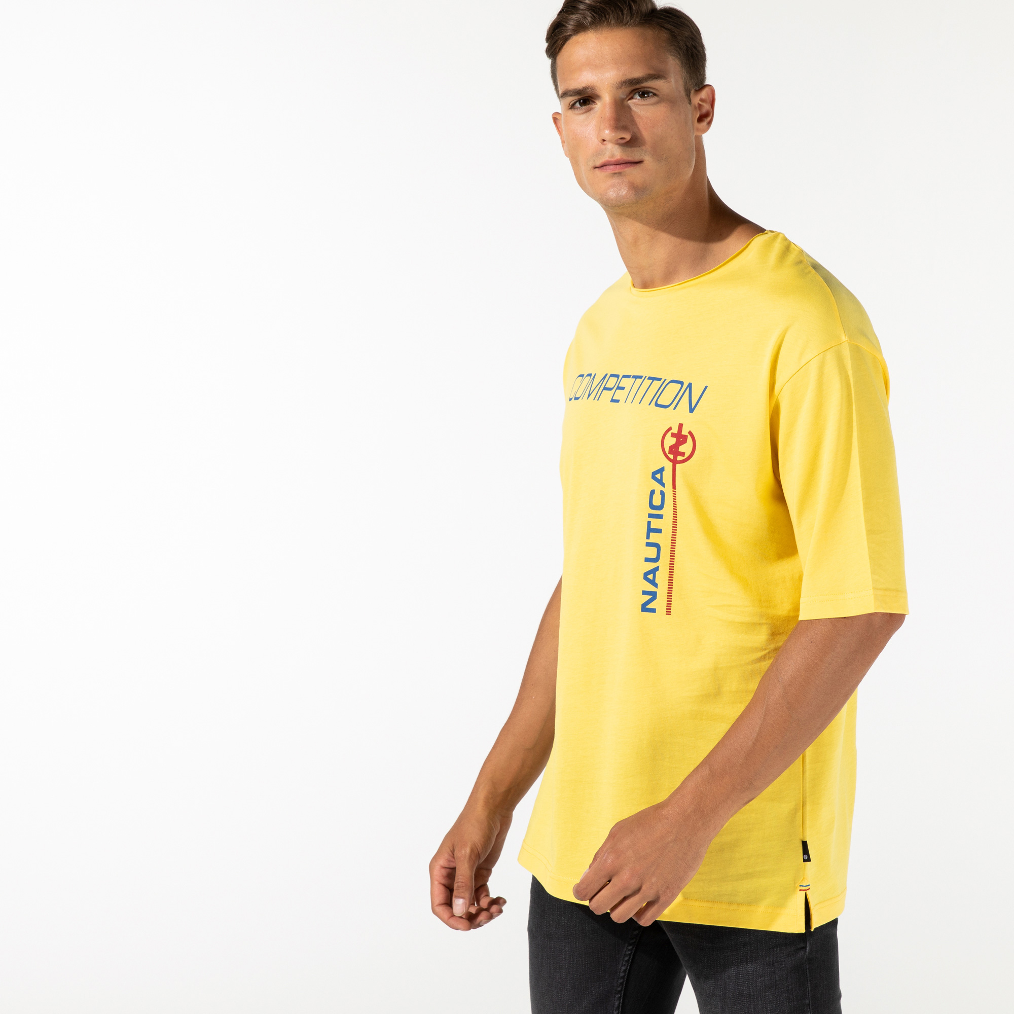 NAUTICA ERKEK SARI OVERSIZE T-SHIRT