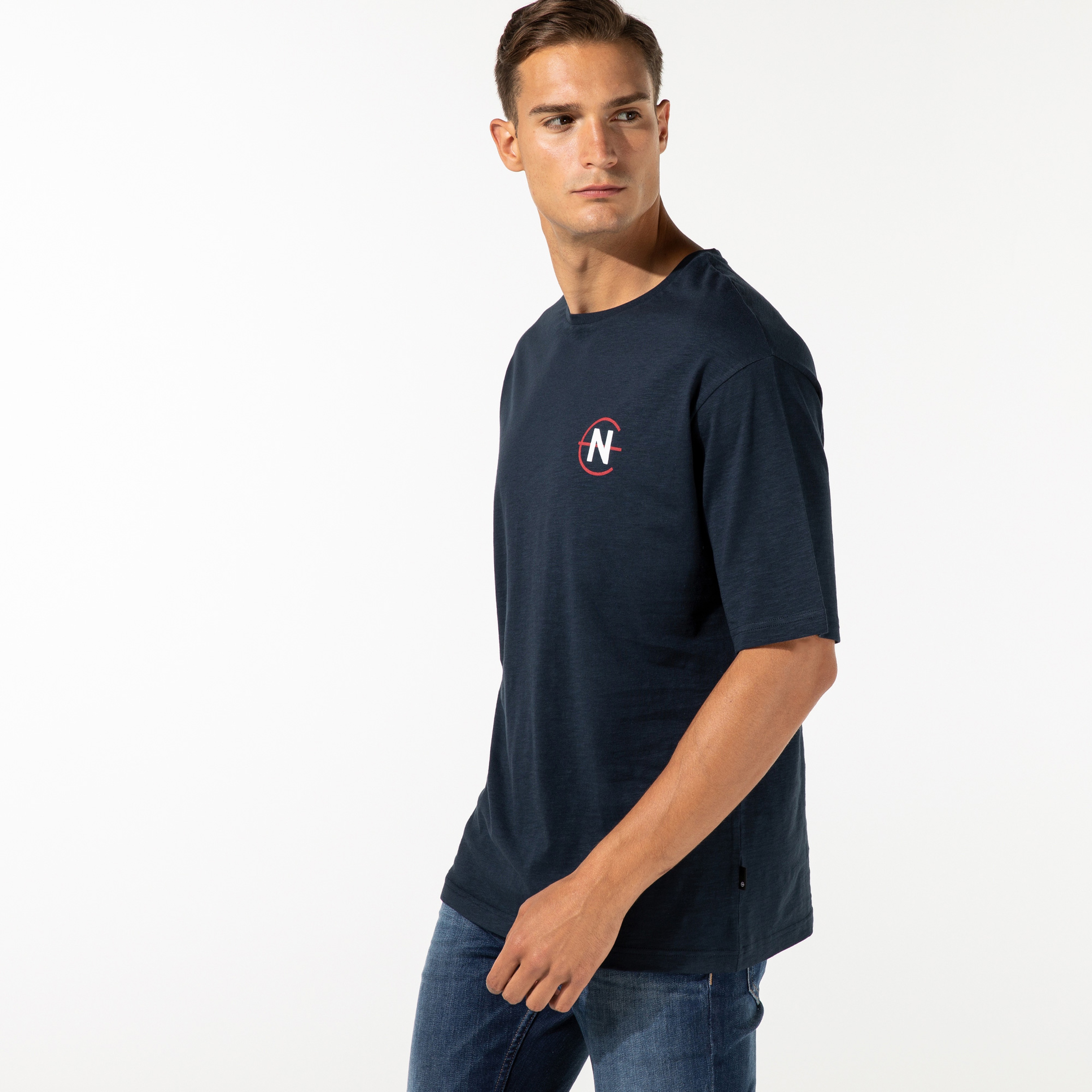 NAUTICA ERKEK LACİVERT OVERSIZE T-SHIRT