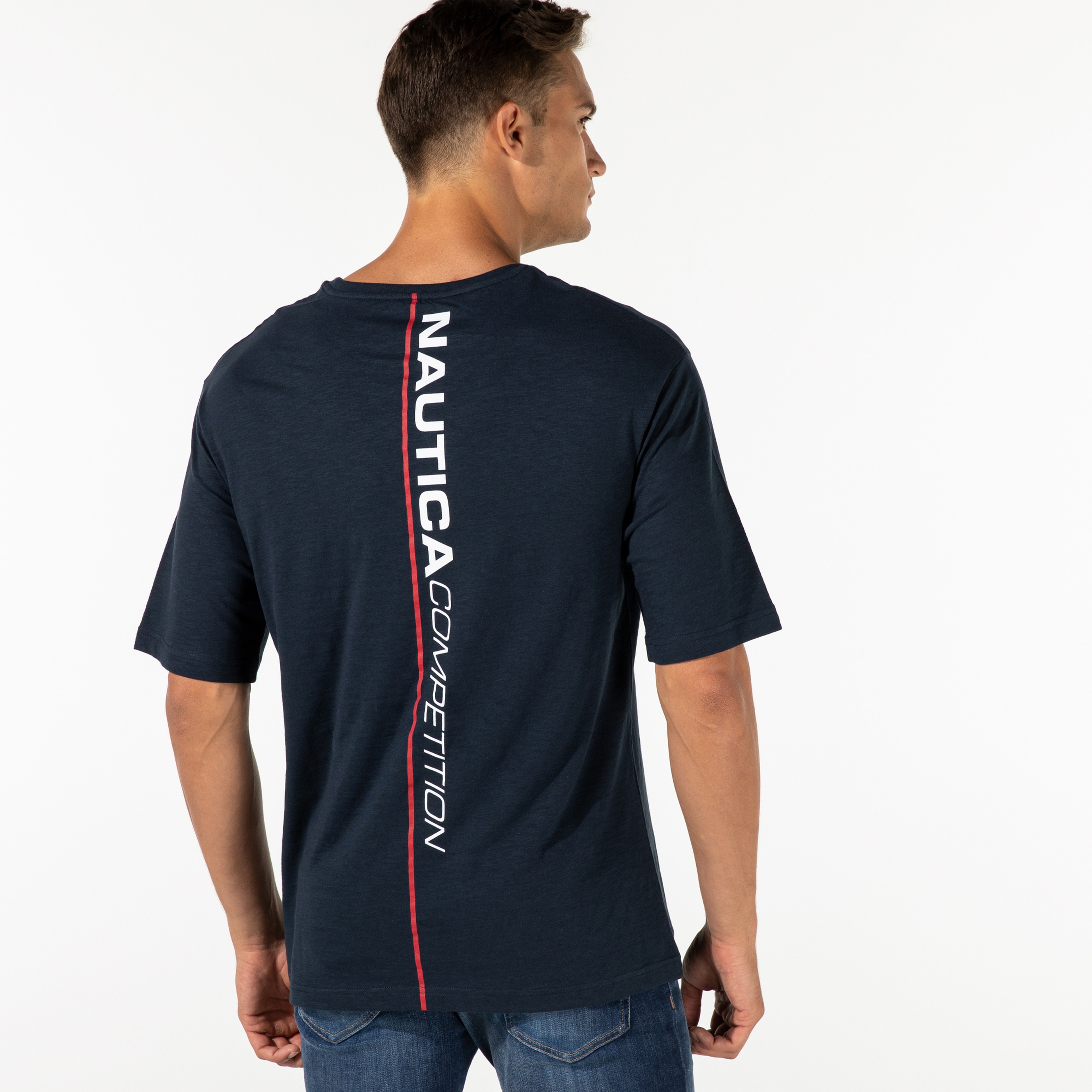 NAUTICA ERKEK LACİVERT OVERSIZE T-SHIRT