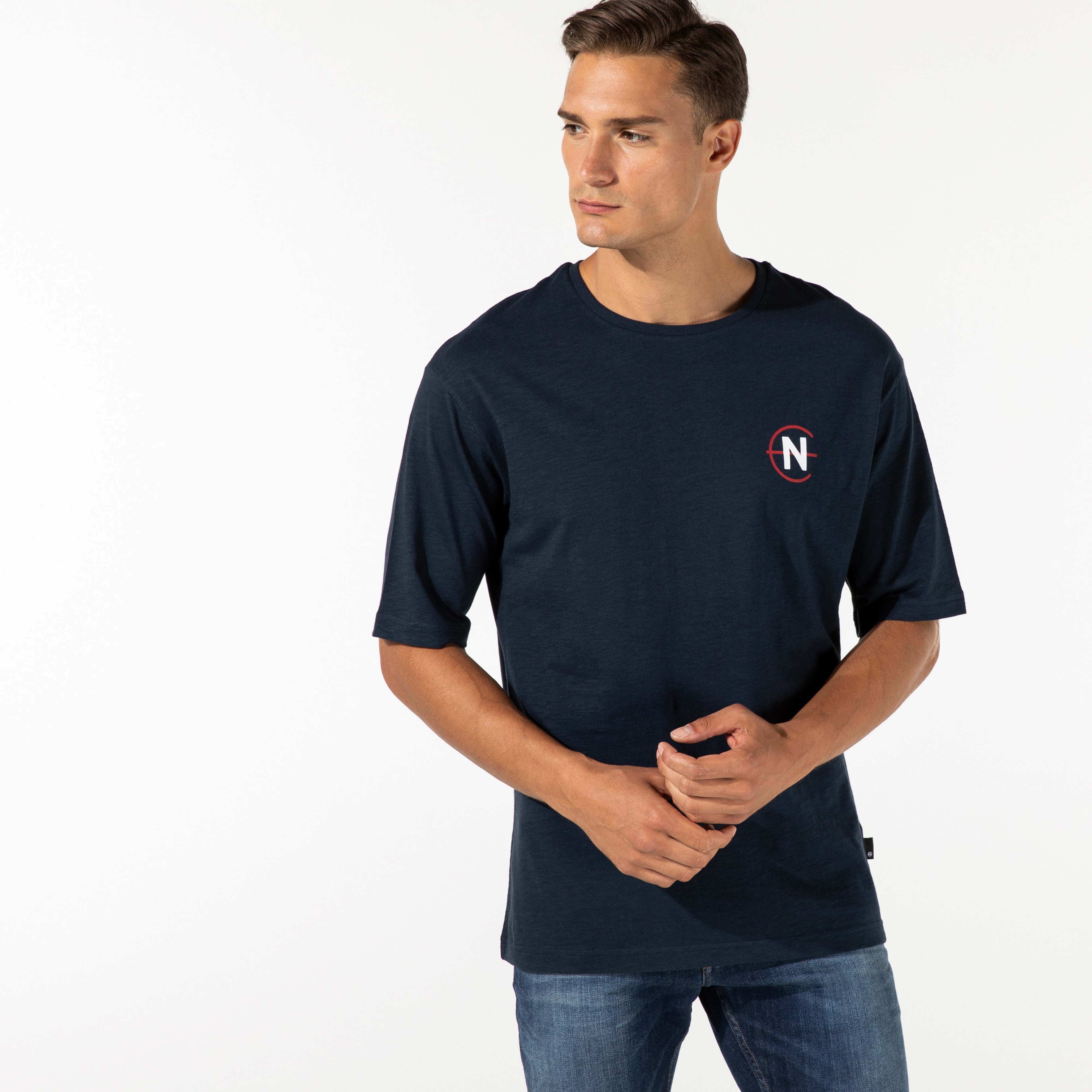 NAUTICA ERKEK LACİVERT OVERSIZE T-SHIRT