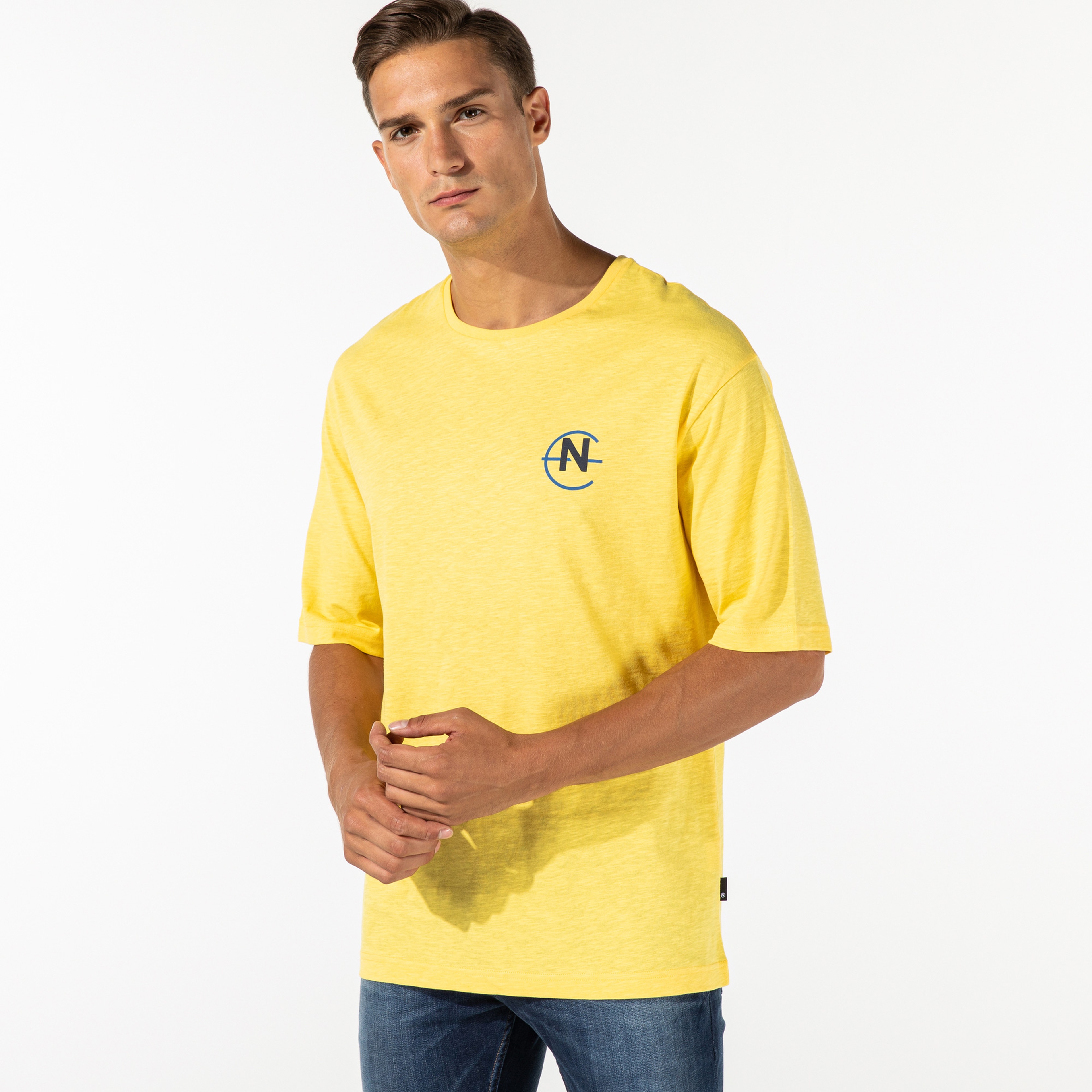 NAUTICA ERKEK SARI OVERSIZE T-SHIRT