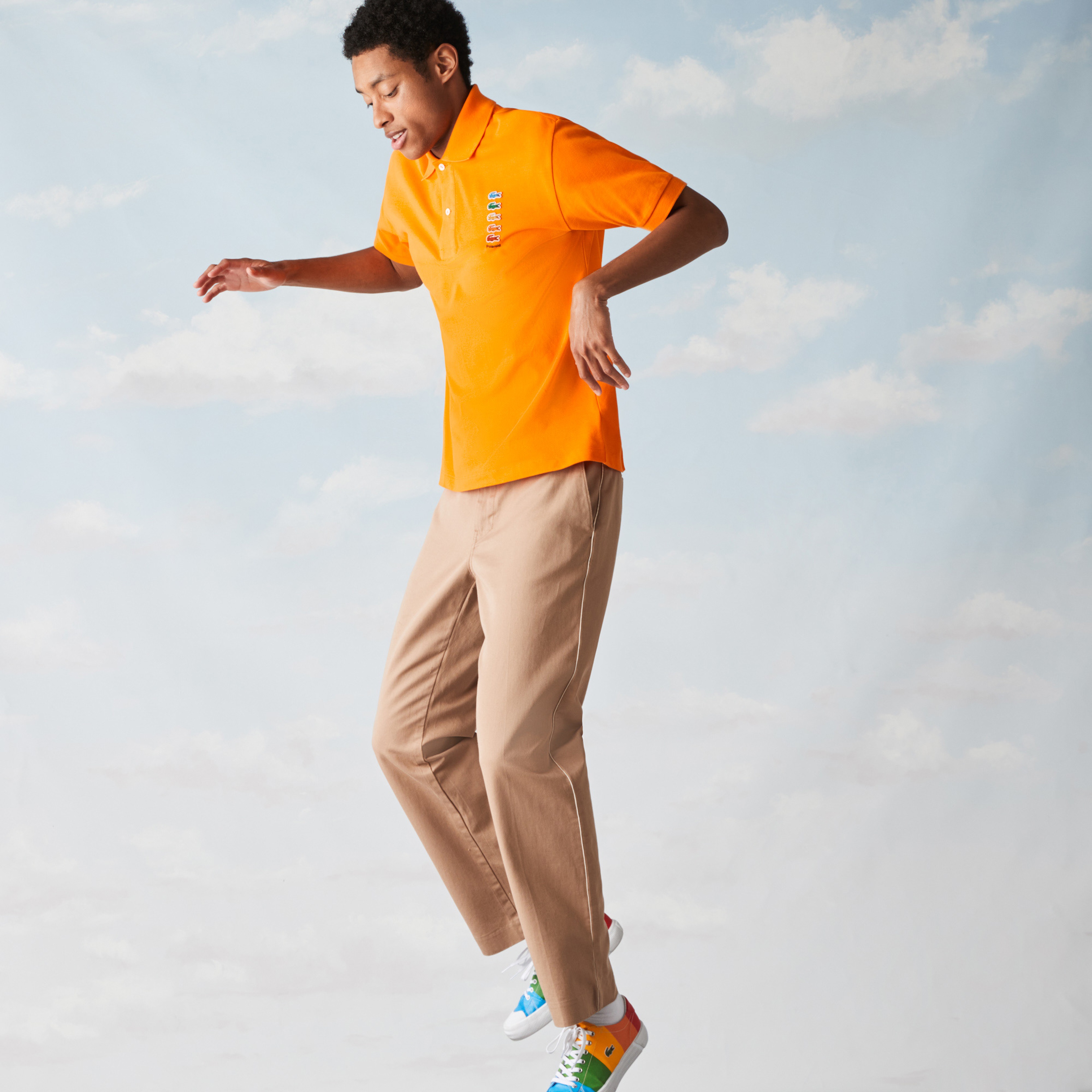 Lacoste X Polaroid Erkek Klasik Fit Turuncu Polo