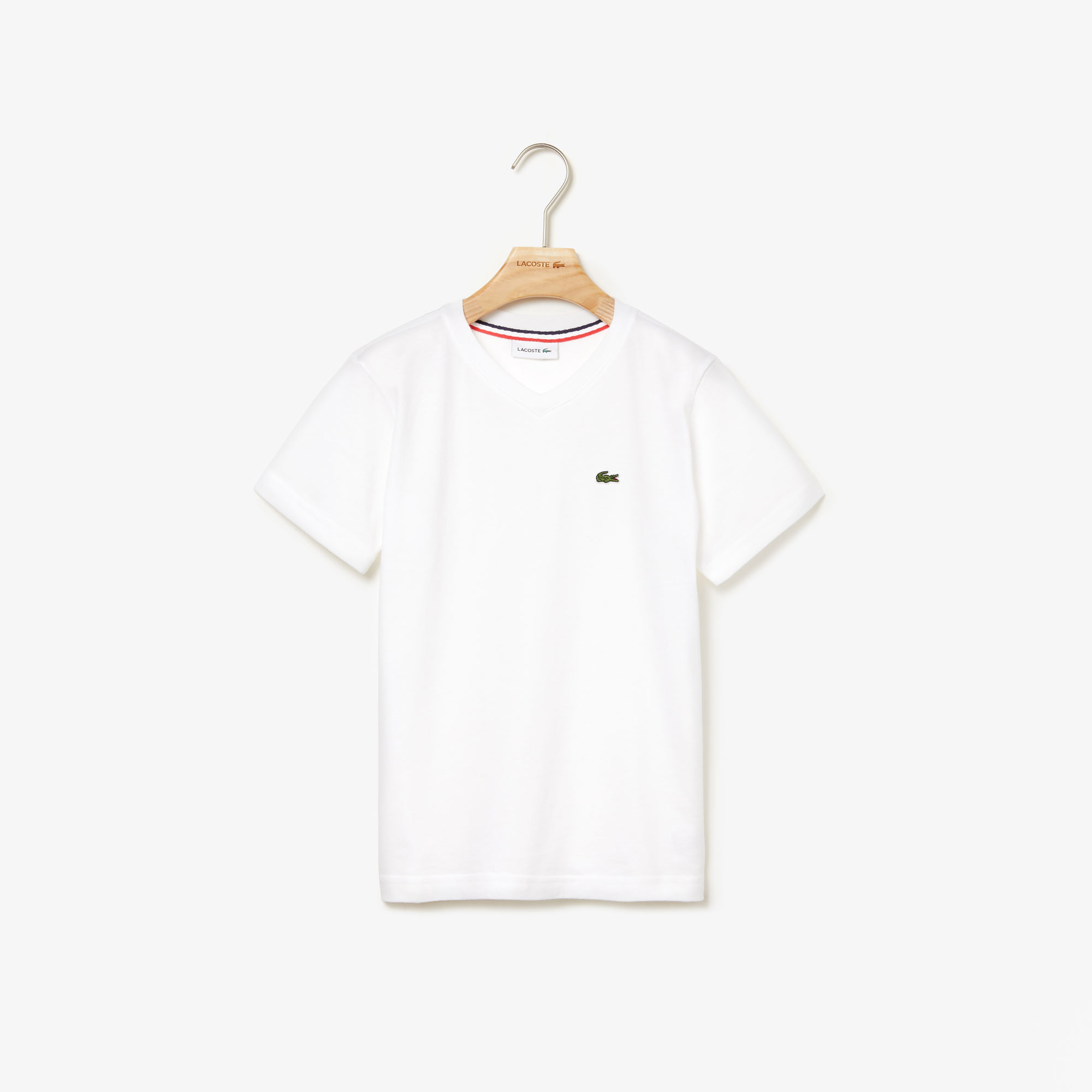 Lacoste Çocuk V Yaka Beyaz T-Shirt