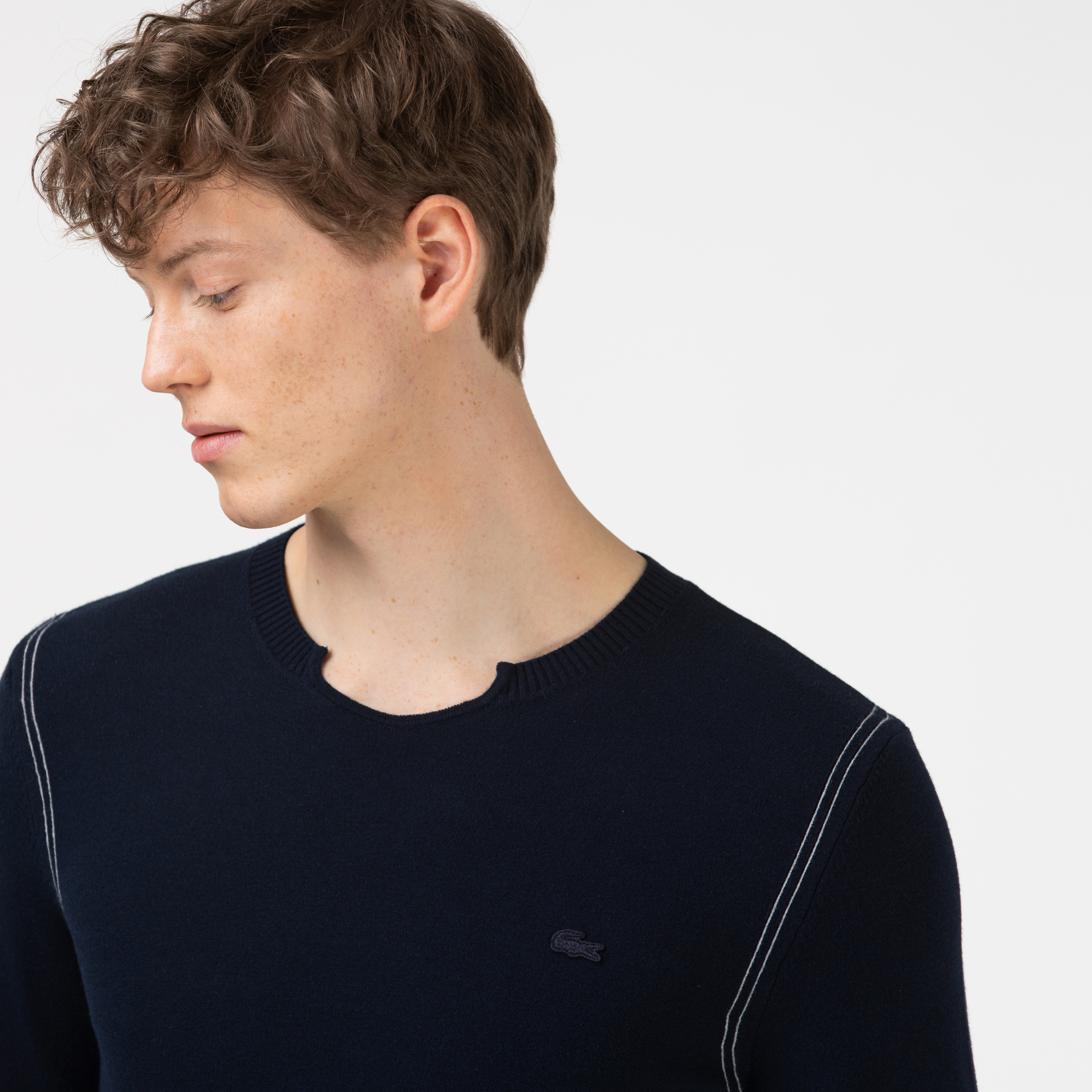 Lacoste Erkek V Yaka Lacivert Triko Kazak