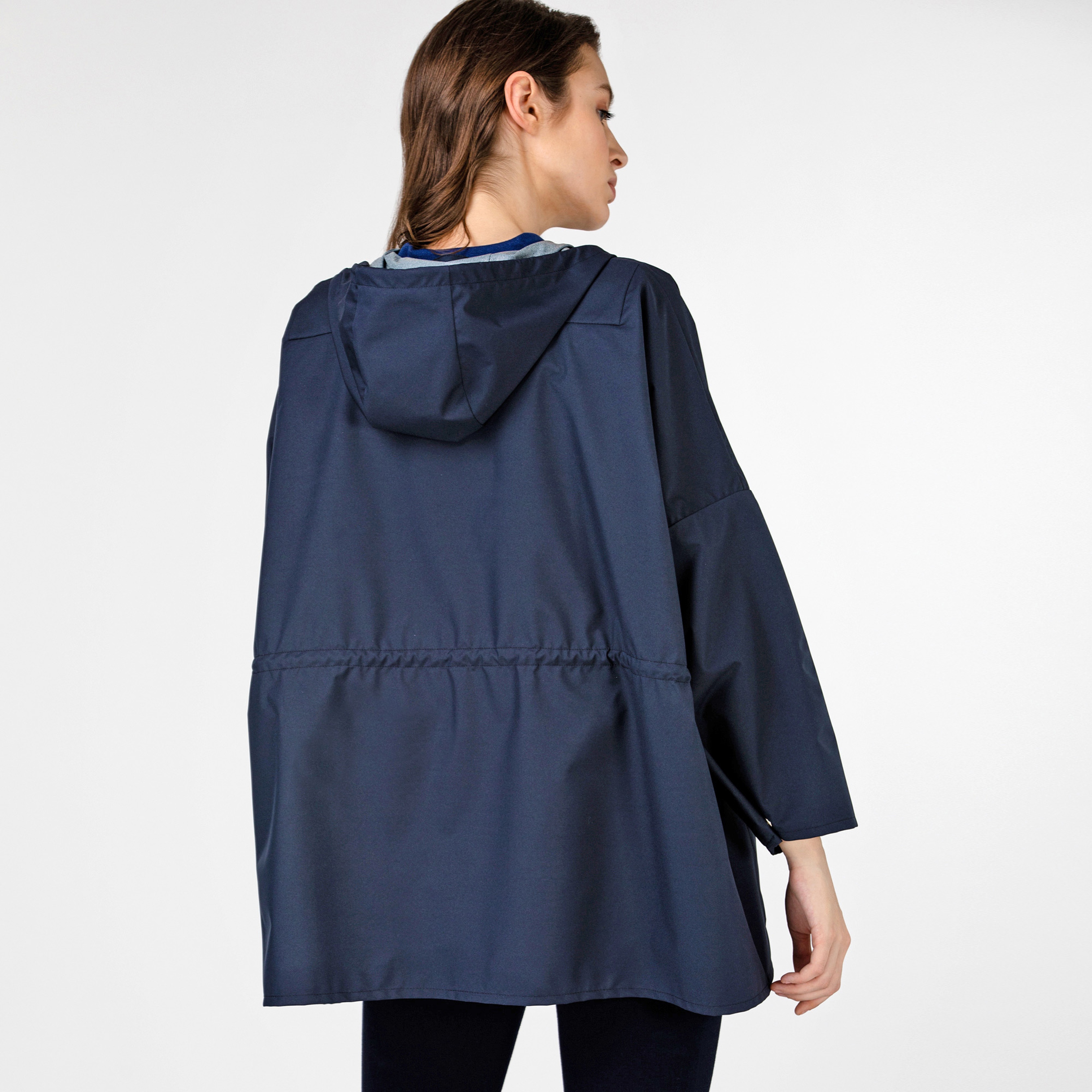 Lacoste Kadın Kapüşonlu Katlanabilir Lacivert Mont