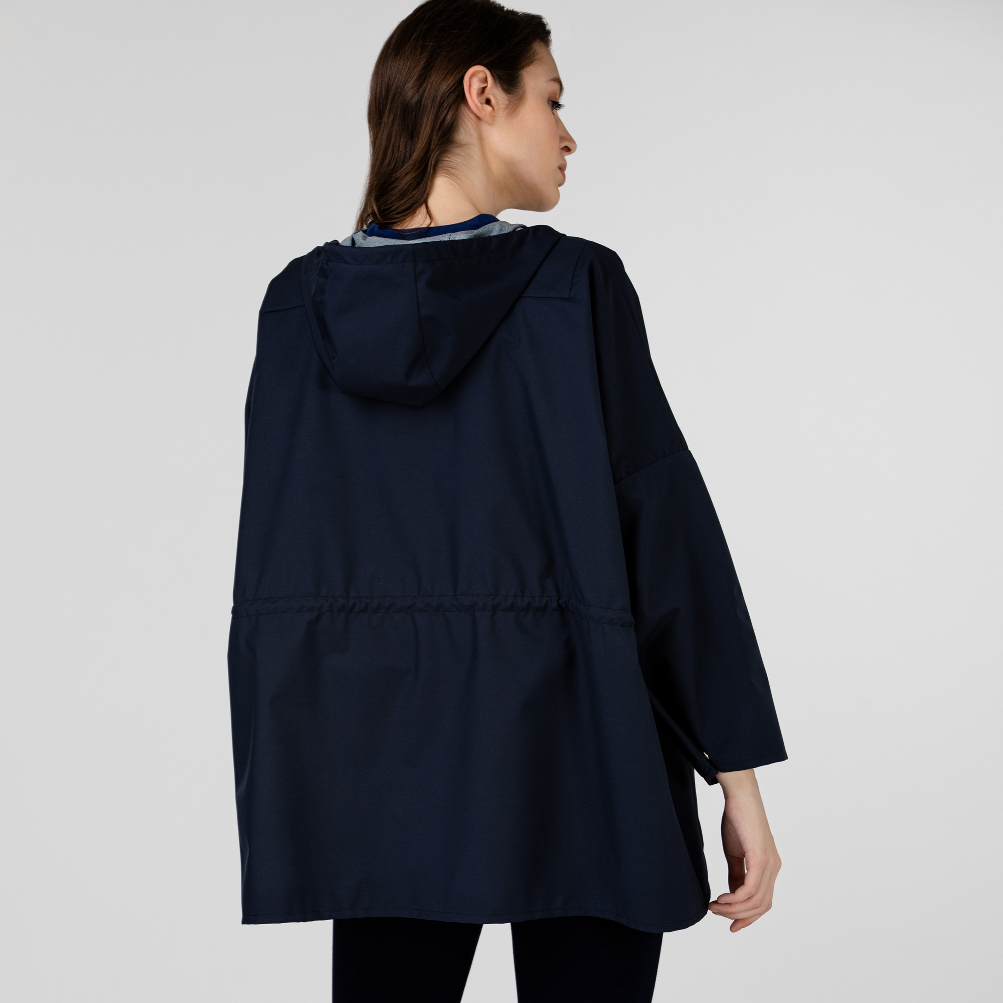 Lacoste Kadın Kapüşonlu Katlanabilir Lacivert Mont