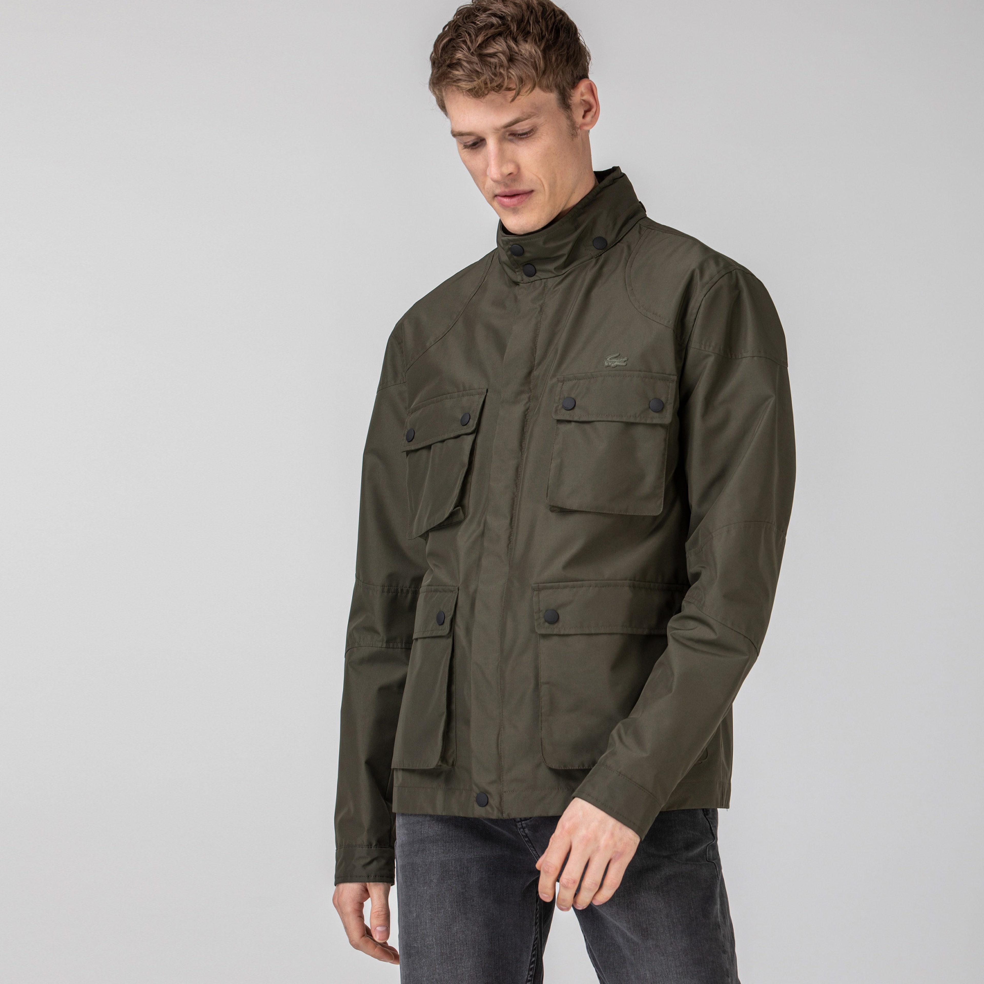 Lacoste Erkek Dik Yaka Haki Mont