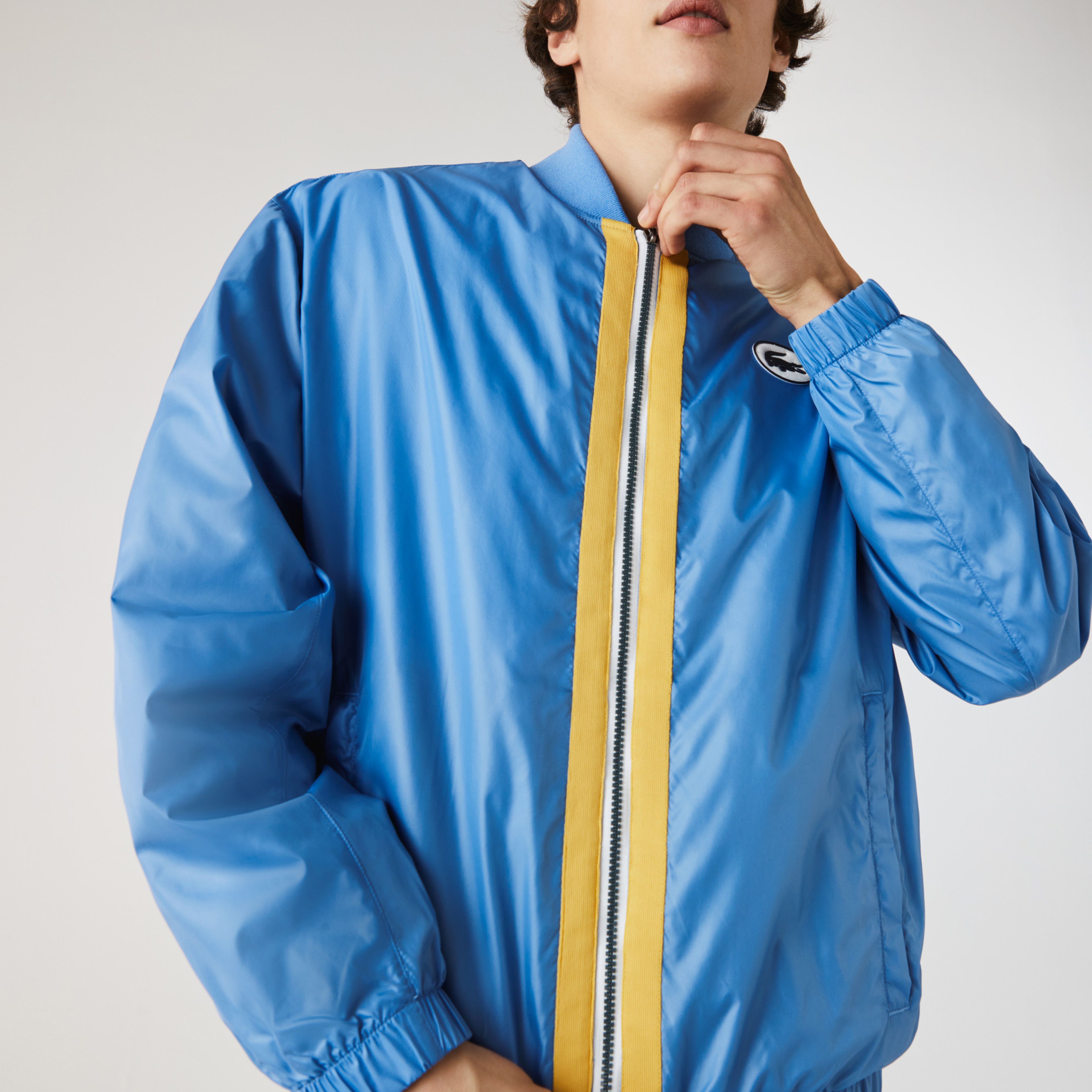 Lacoste Erkek Hakim Yaka Fermuarlı Mavi Ceket