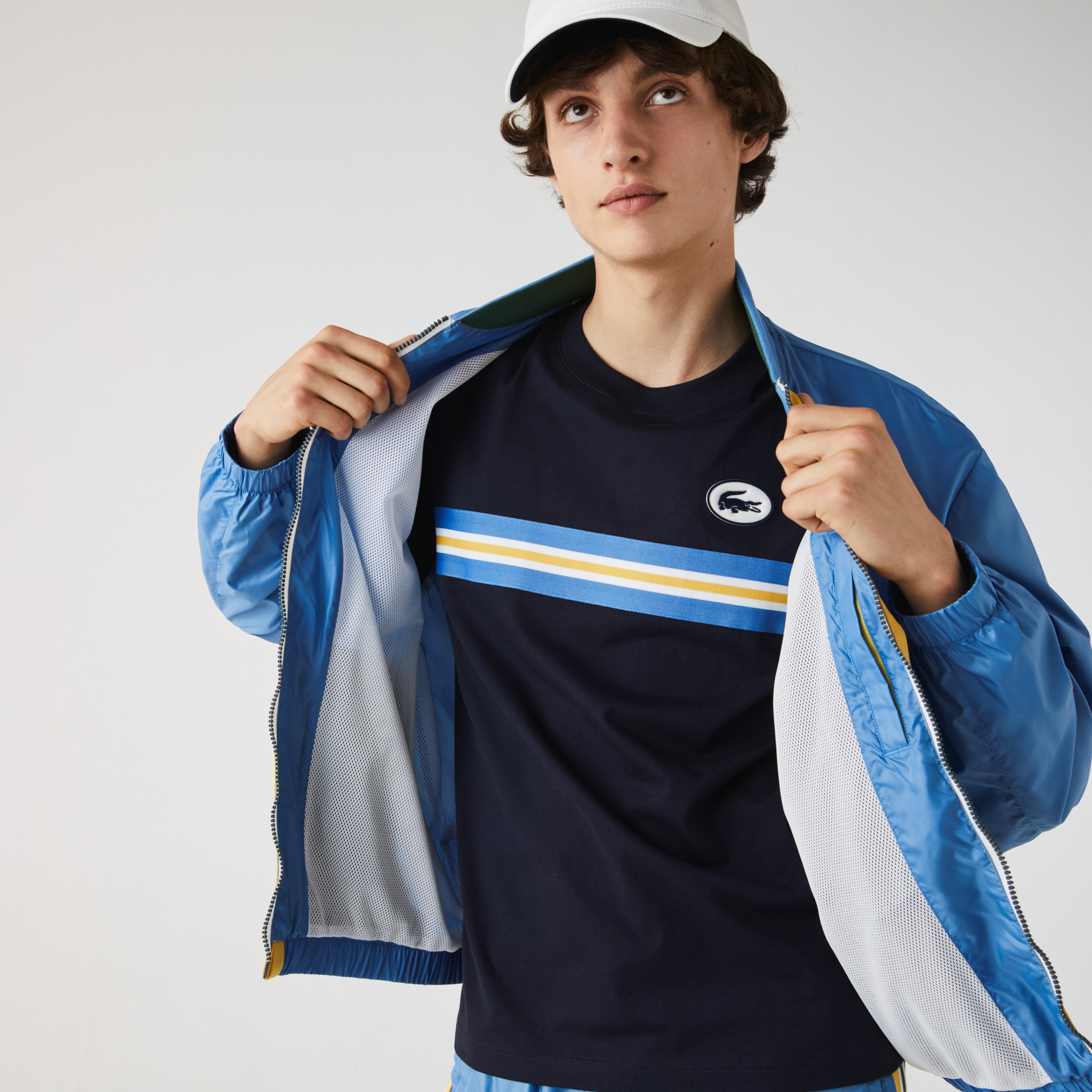 Lacoste Erkek Hakim Yaka Fermuarlı Mavi Ceket