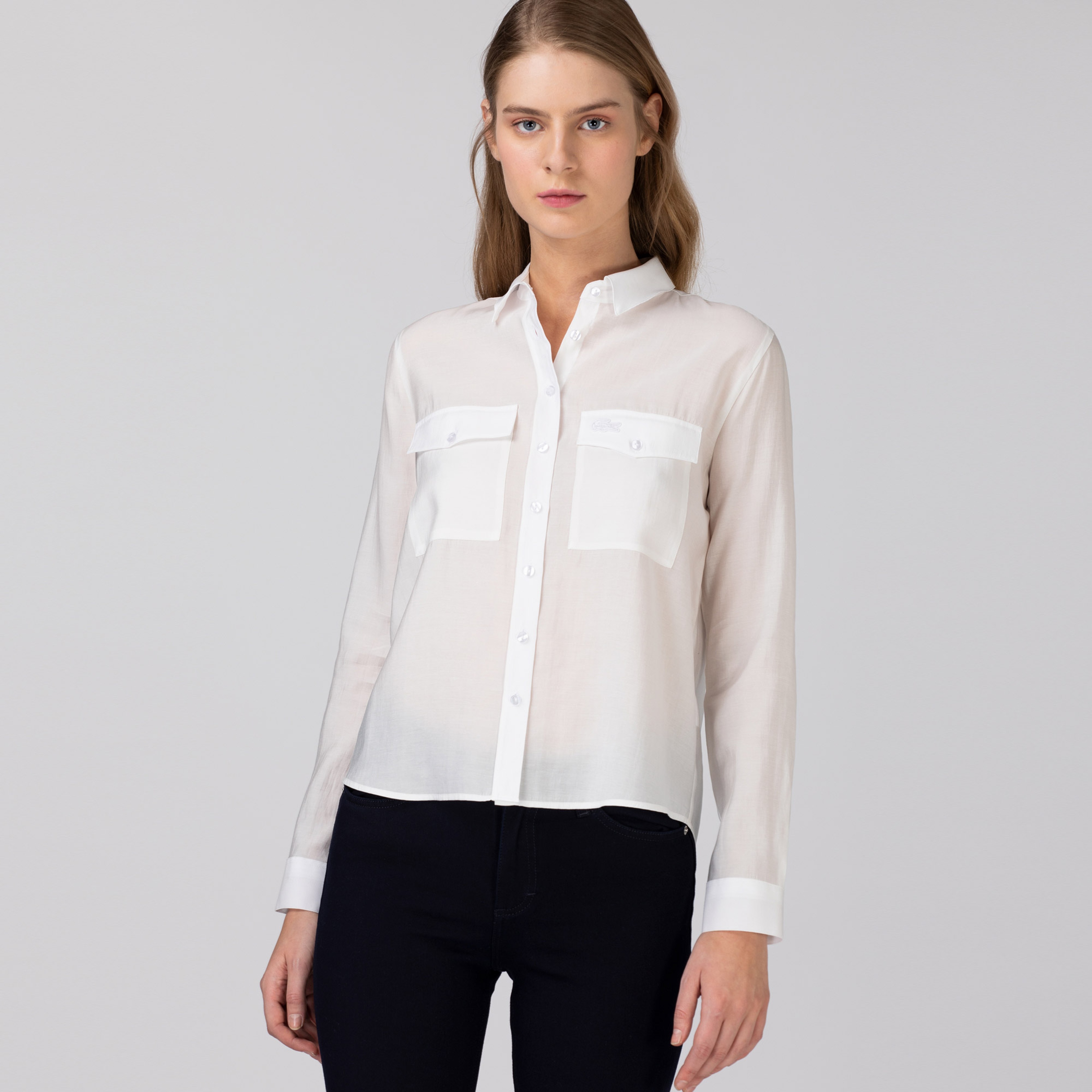 Lacoste Kadın Beyaz Gömlek