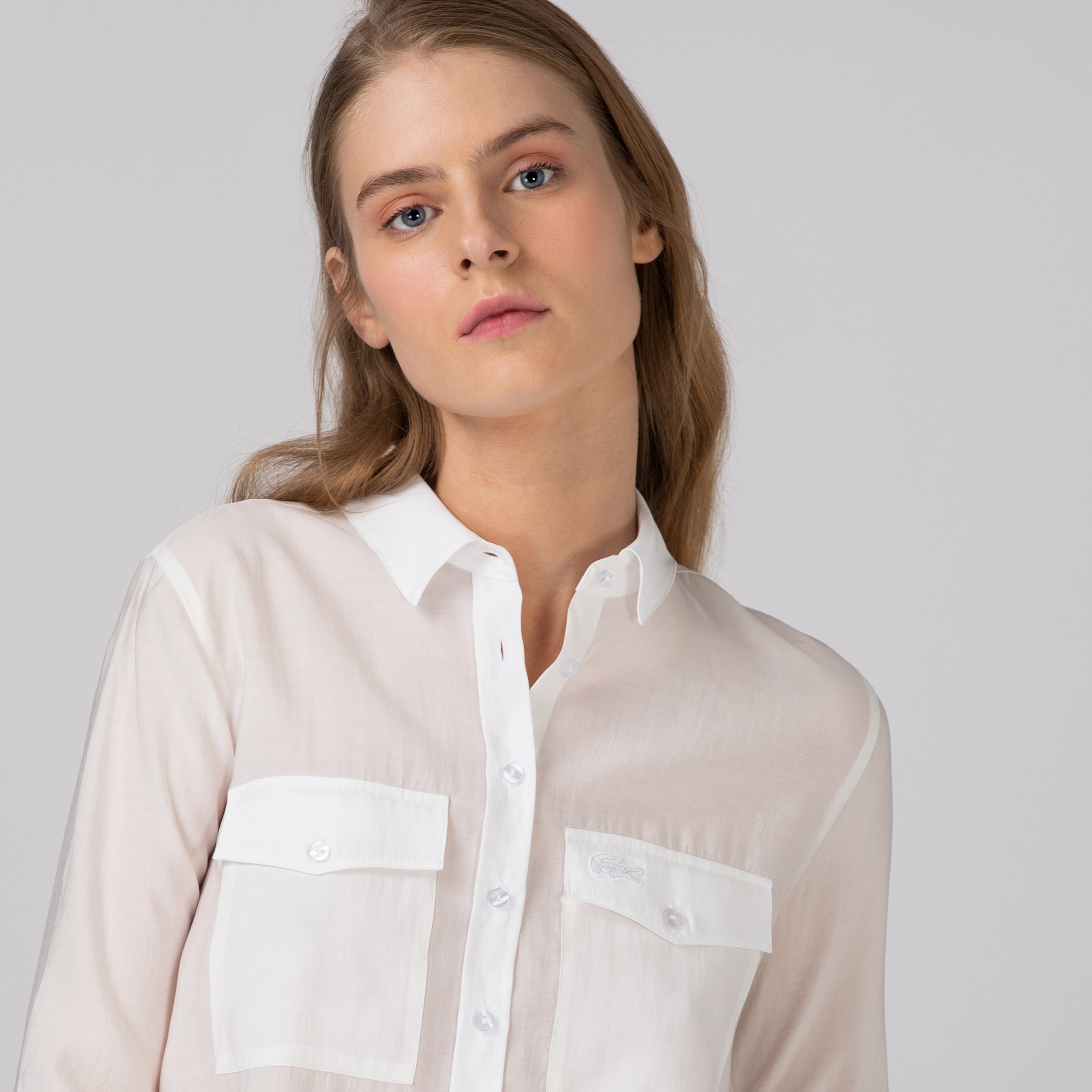 Lacoste Kadın Beyaz Gömlek