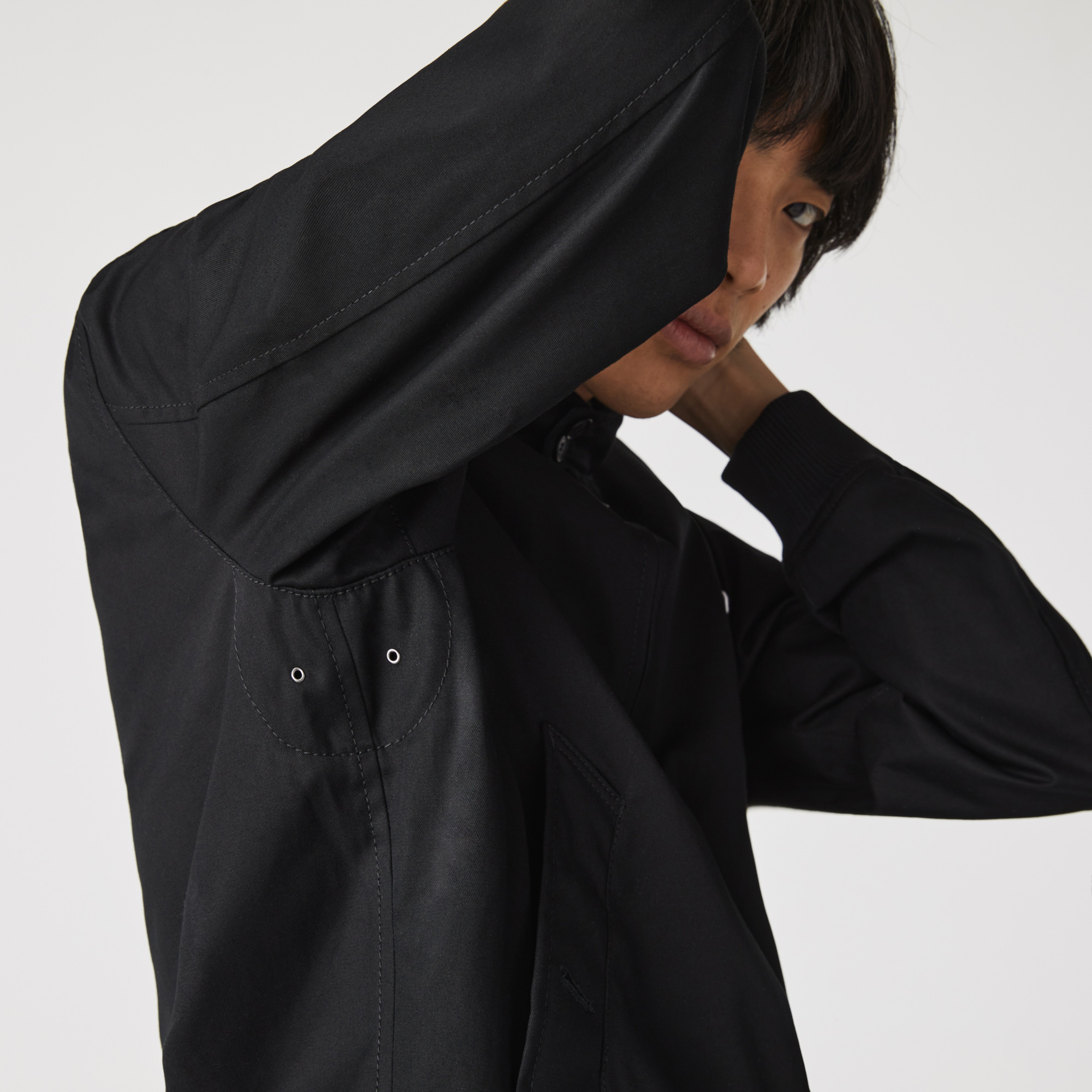 Lacoste Erkek Dik Yaka Siyah Mont