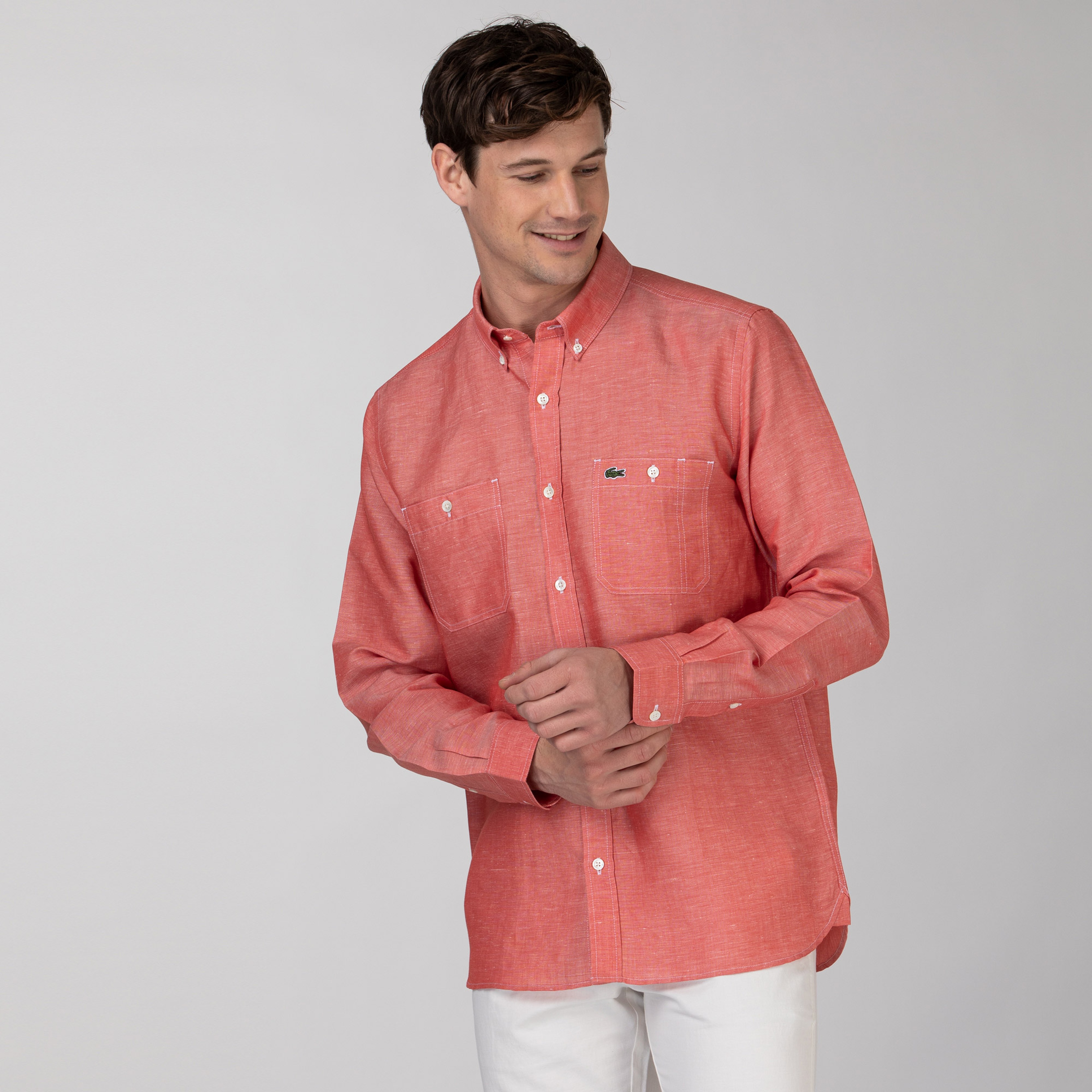 Lacoste Erkek Regular Fit Pembe Gömlek