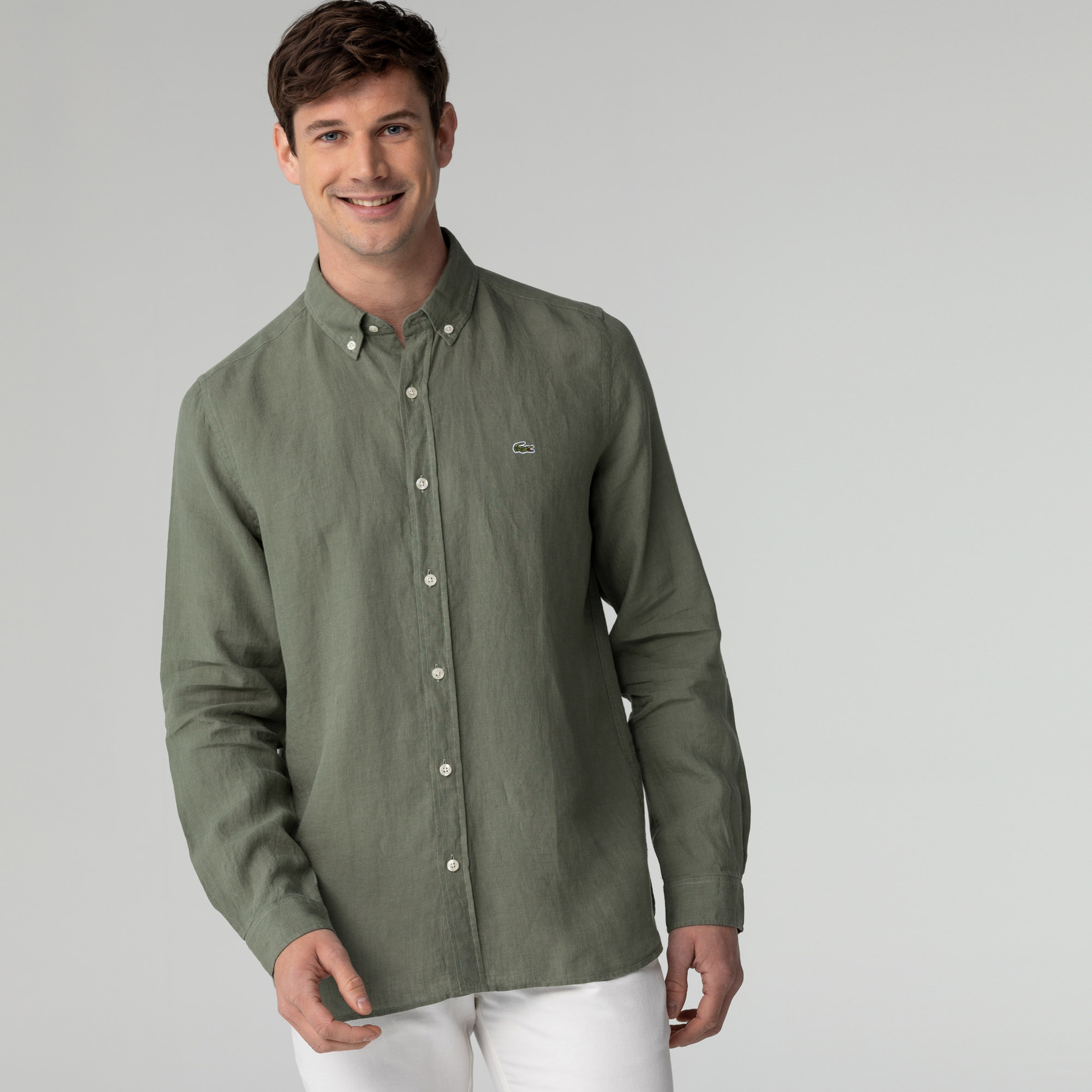 Lacoste Erkek Slim Fit Haki Gömlek