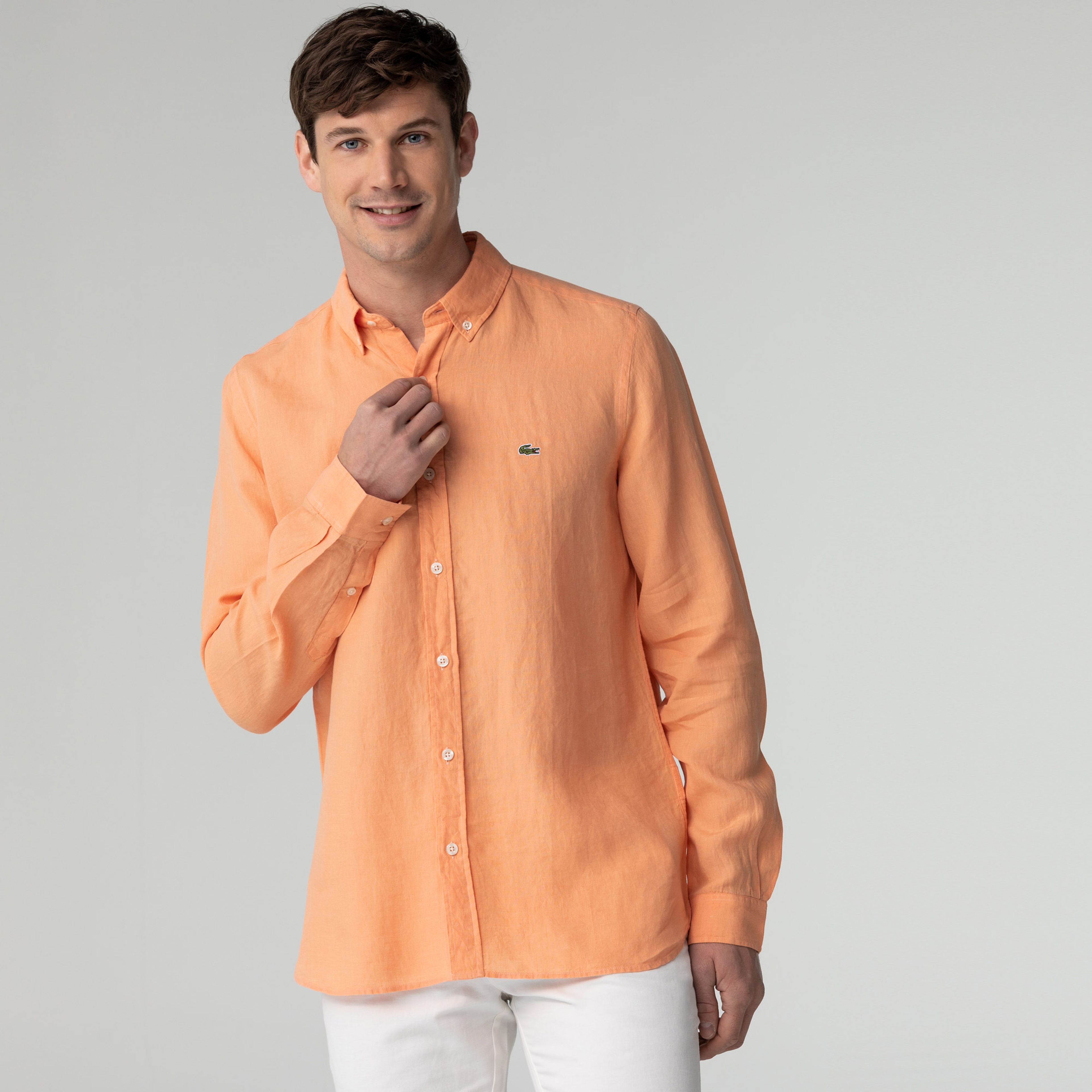 Lacoste Erkek Slim Fit Turuncu Gömlek