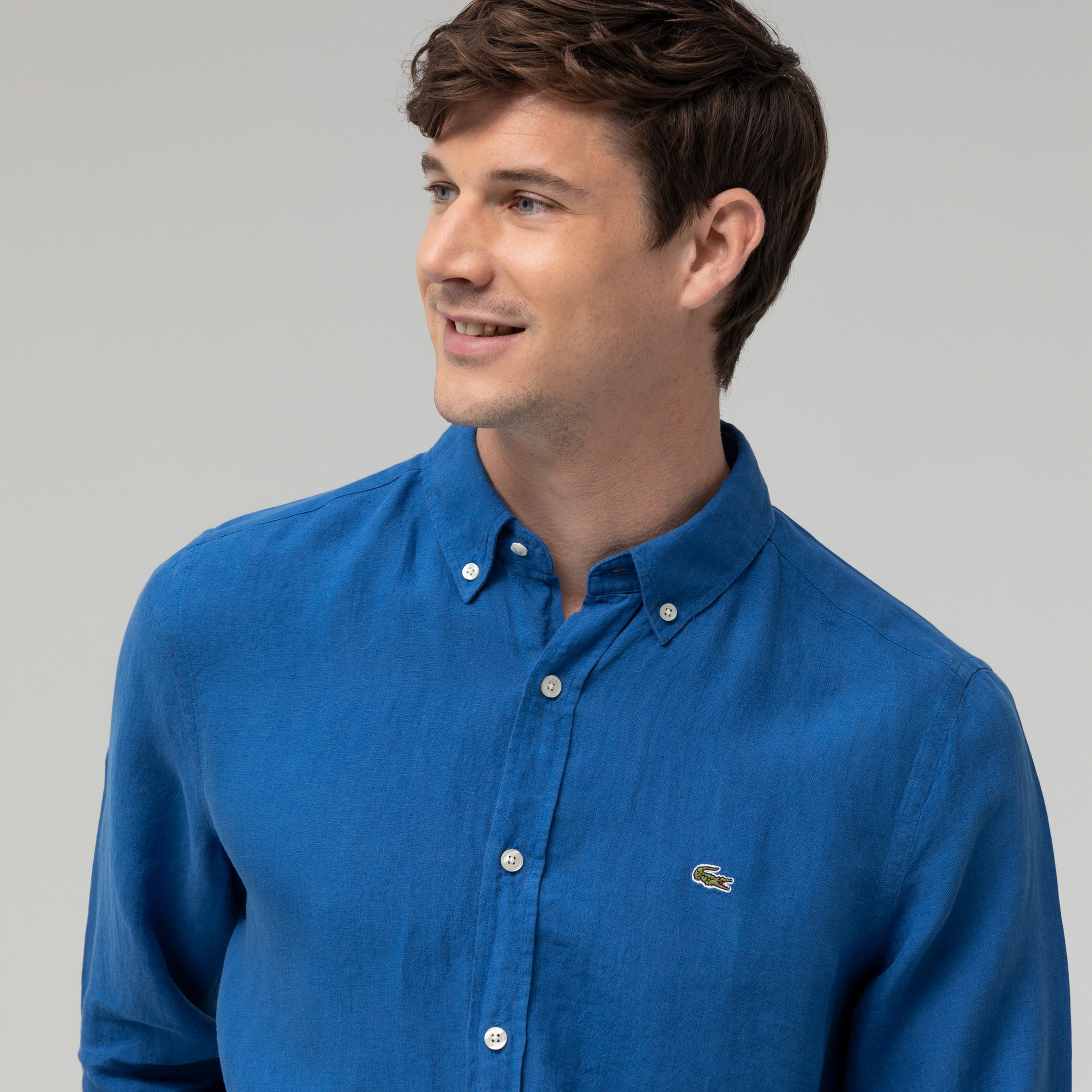 Lacoste Erkek Slim Fit Saks Mavi Gömlek