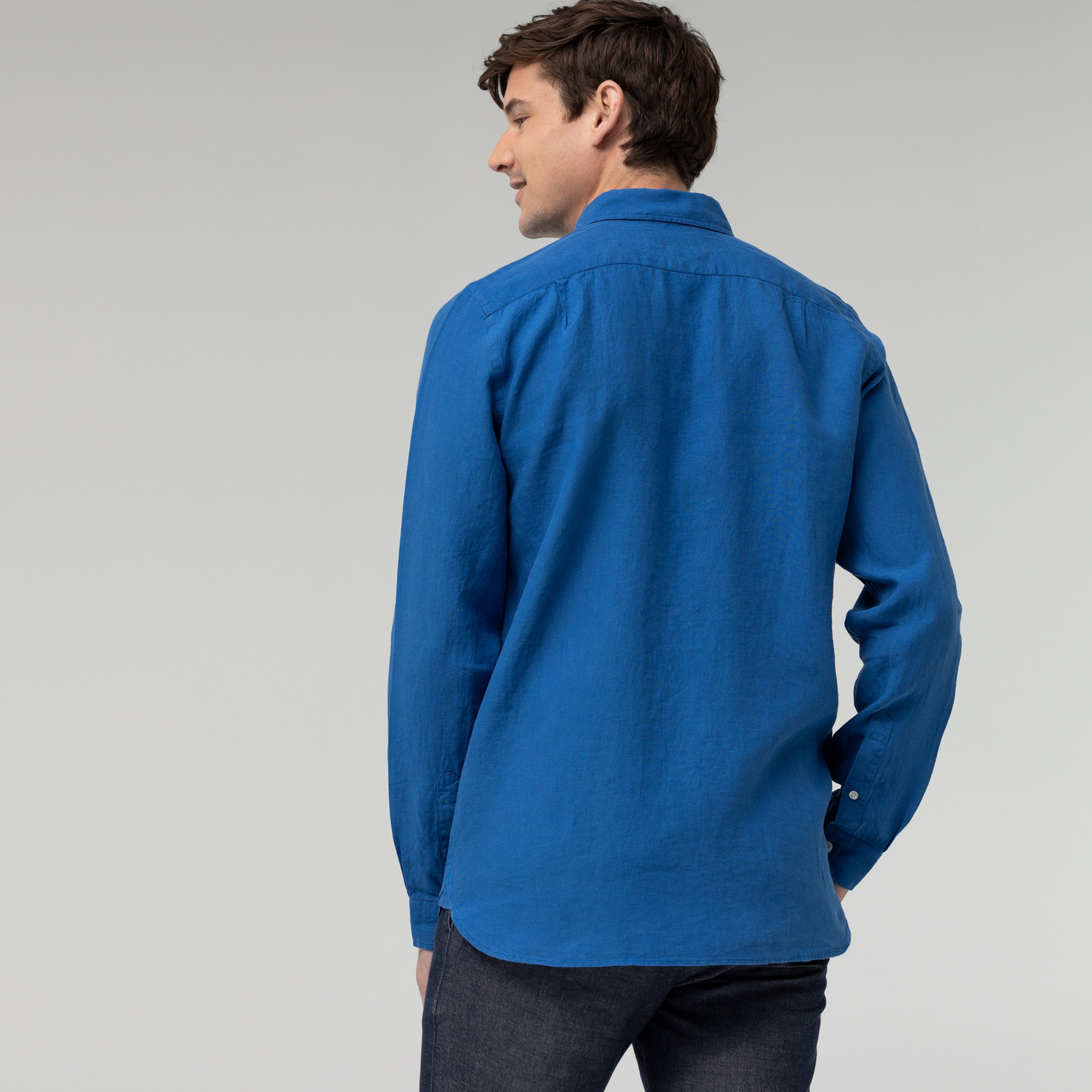 Lacoste Erkek Slim Fit Saks Mavi Gömlek