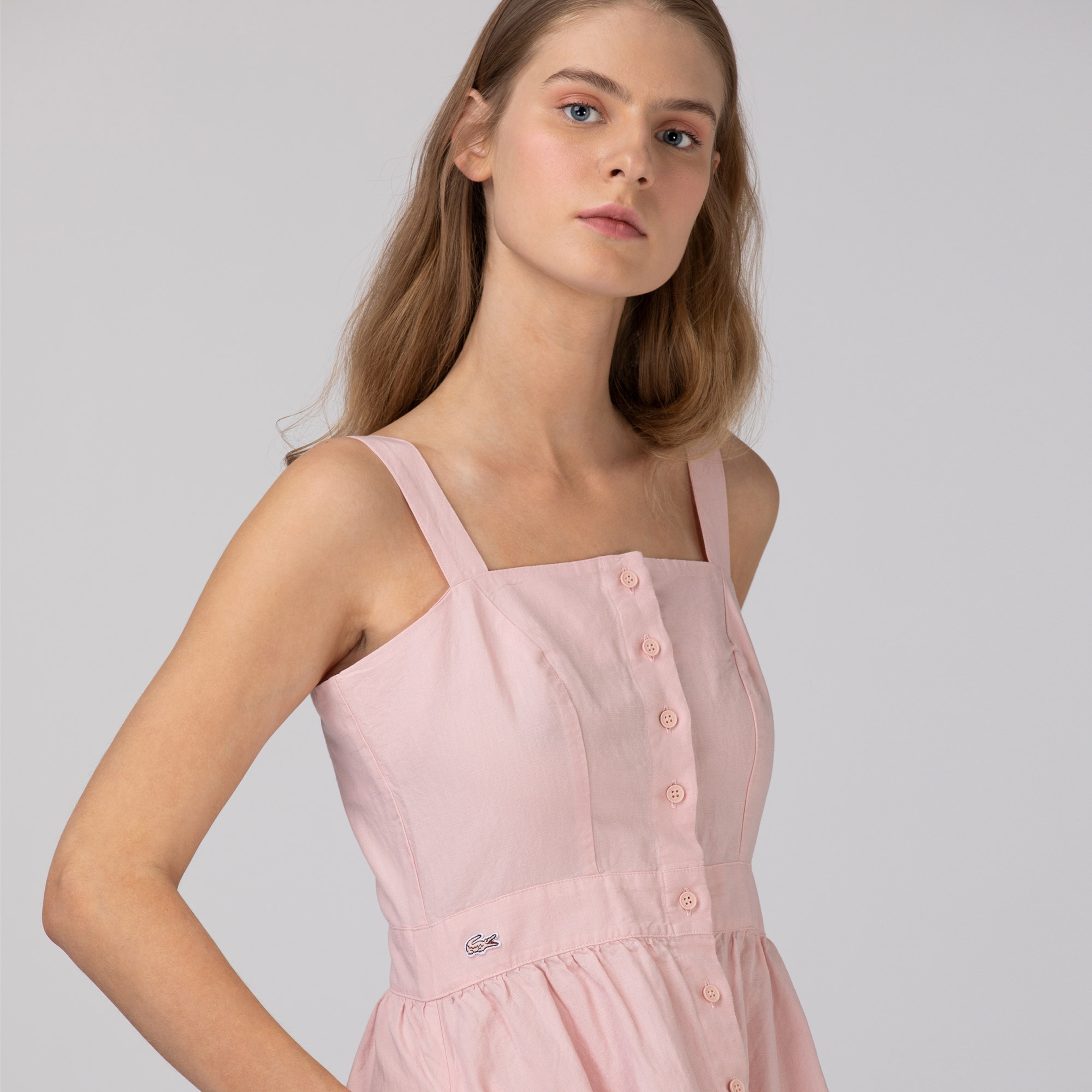 Lacoste Kadın Askılı Pembe Elbise