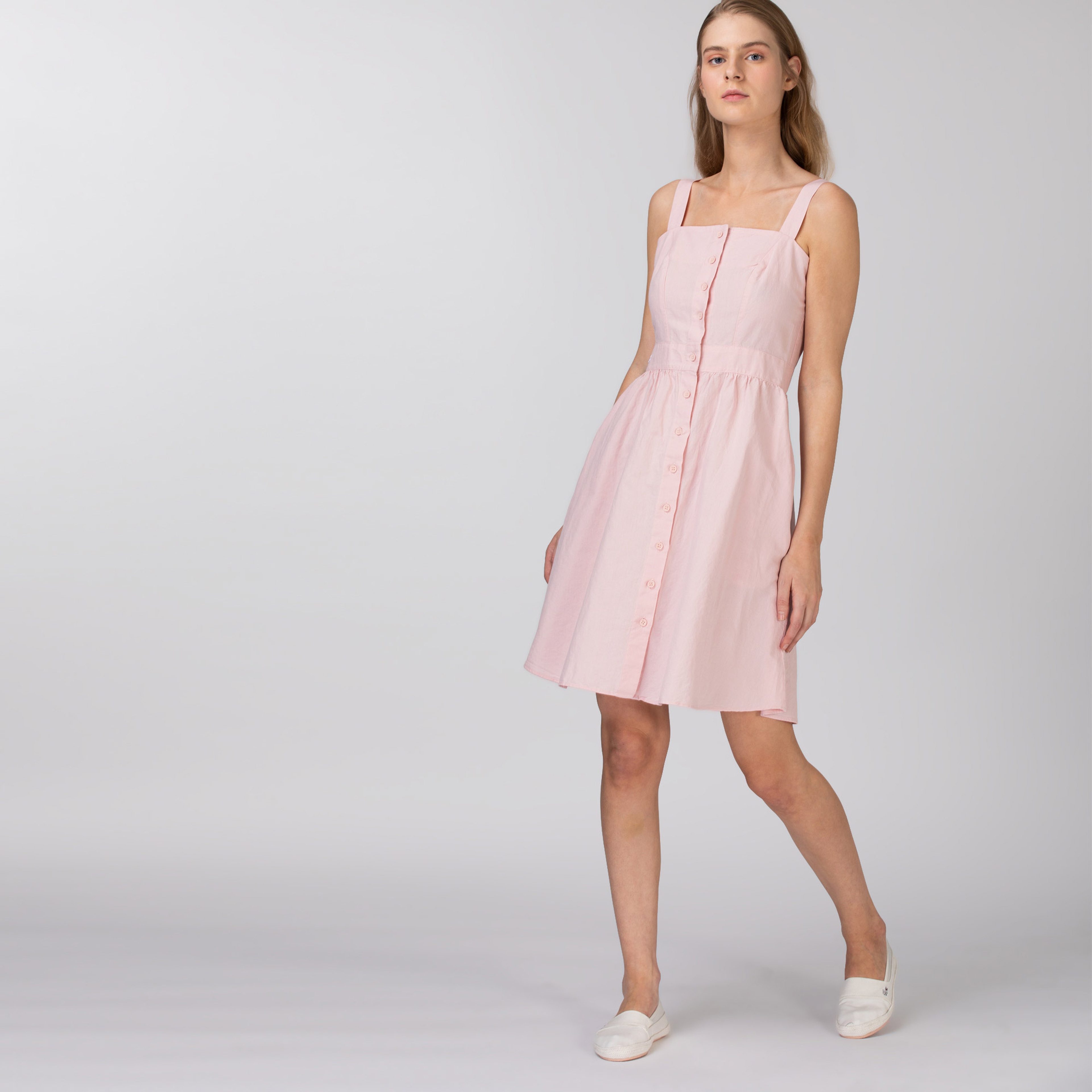 Lacoste Kadın Askılı Pembe Elbise